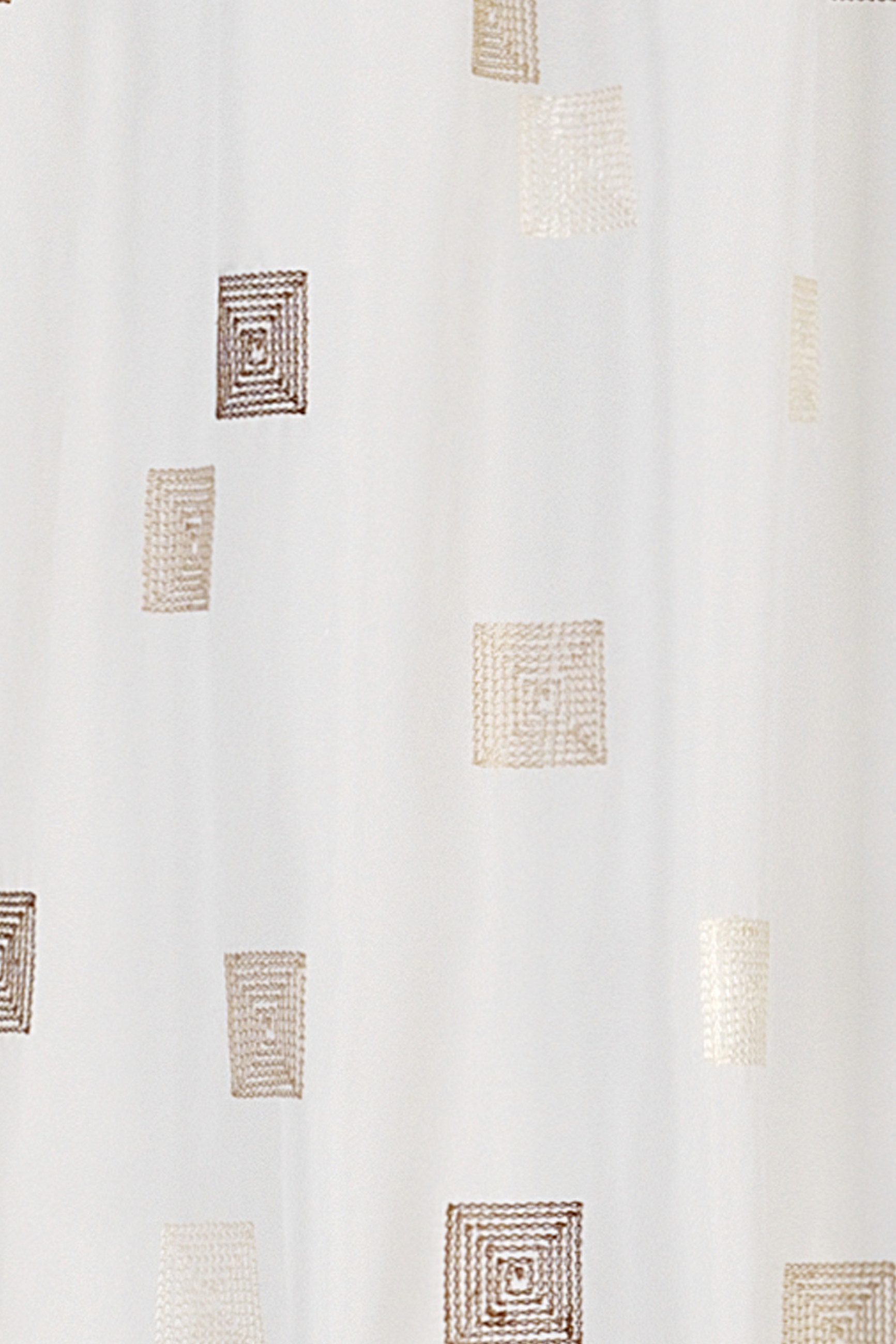 ELBERSDRUCKE Scheibengardine Bistrogardine Quadro transparent weiß-braun 48 günstig online kaufen