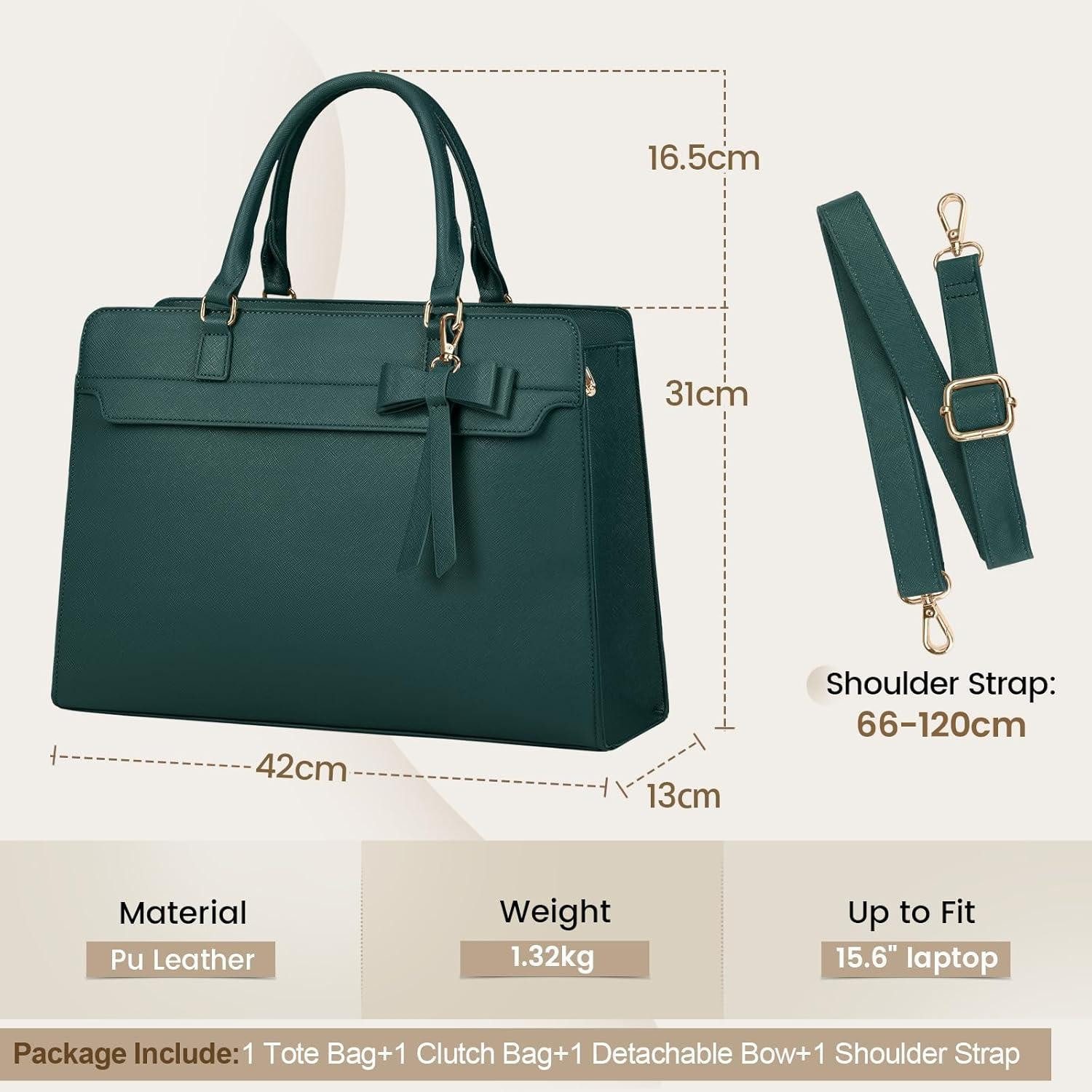 LuxusKollektion Laptoptasche Handtasche Damen Shopper 15.6 Zoll Laptoptasche Wasserdicht PU Leder