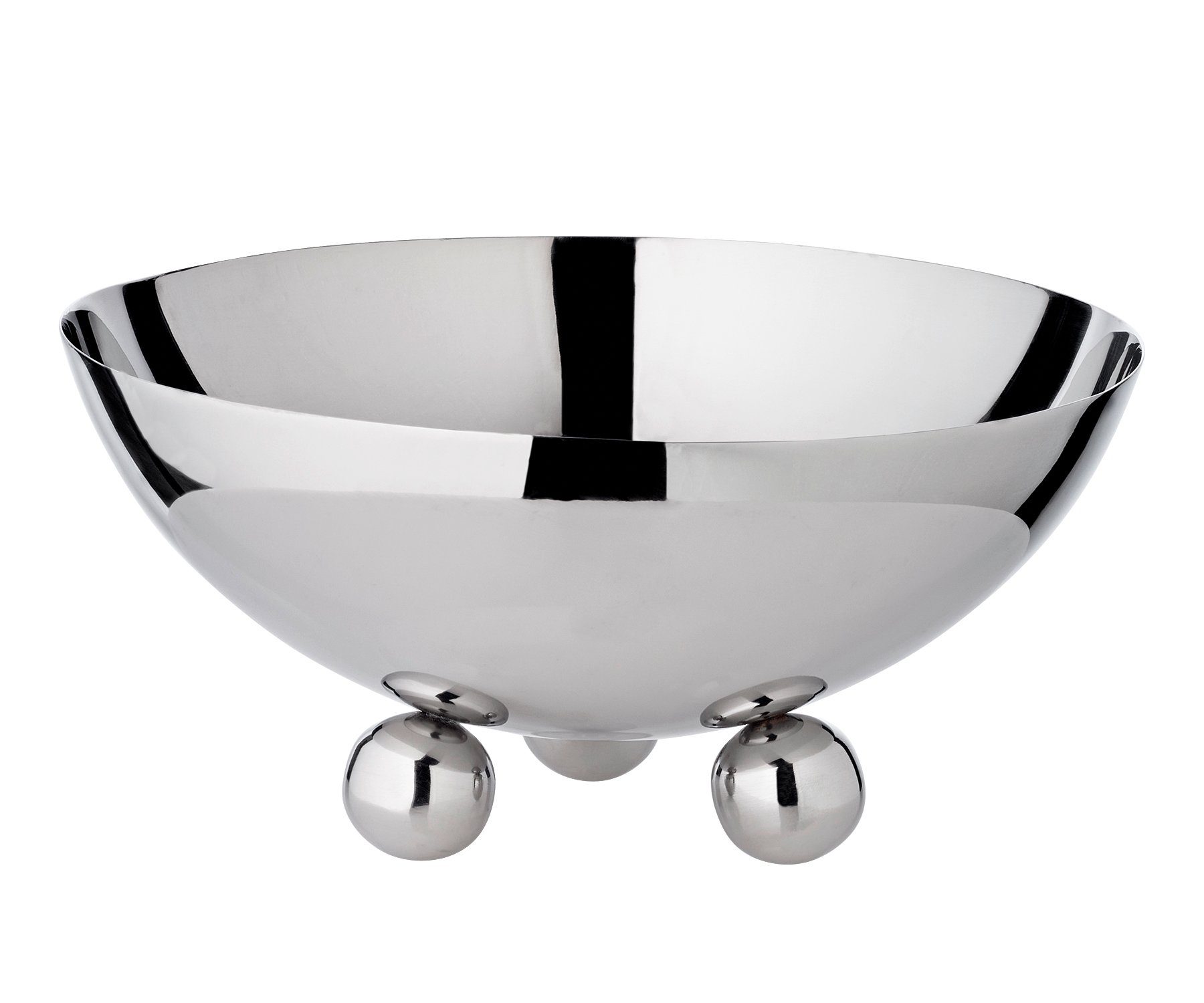 EDZARD Servierschale Chicago, Edelstahl, Schale, Silber-Optik, hochglanzpoliert, H 9 cm