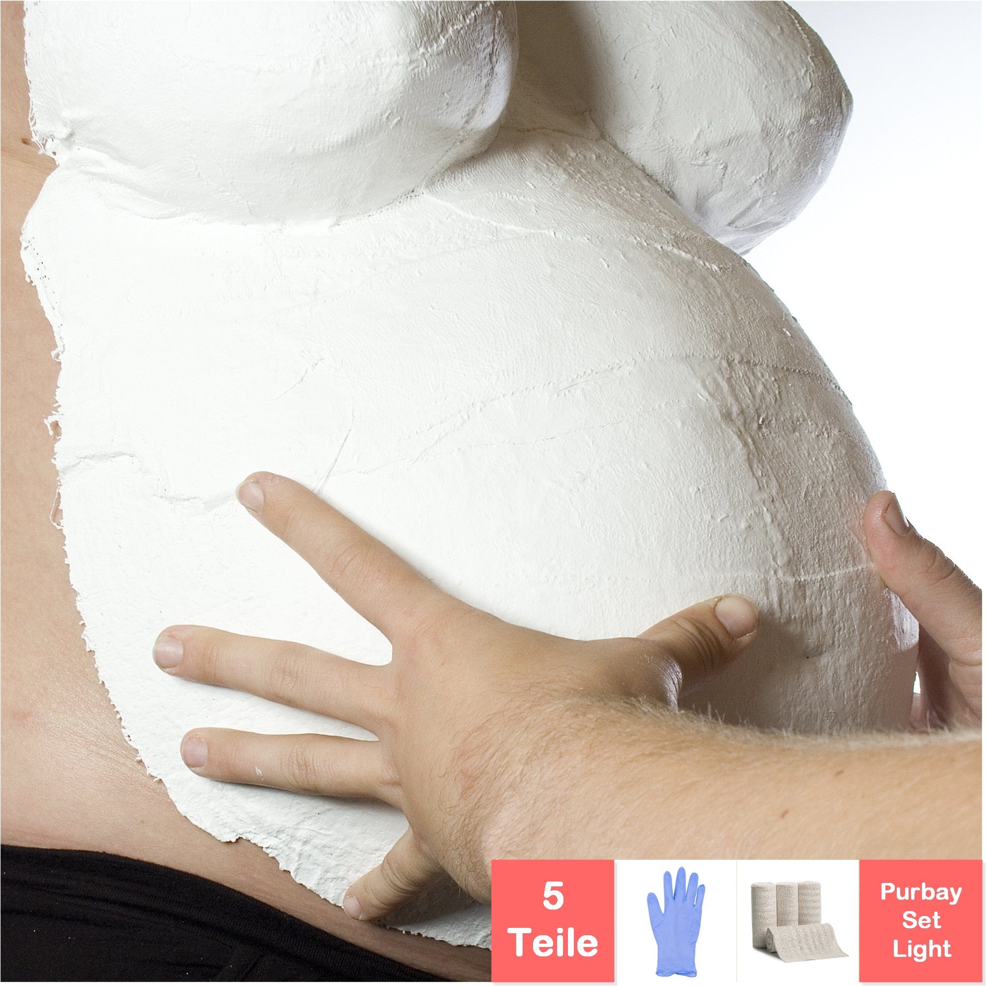 Purbay Handabdruck-Set Purbay Premium Babybauch Gipsabdruck Set LIGHT, Set