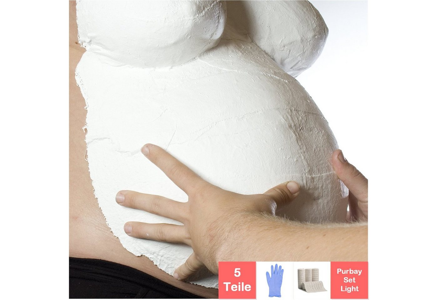Purbay Handabdruck-Set Purbay Premium Babybauch Gipsabdruck Set LIGHT, Set