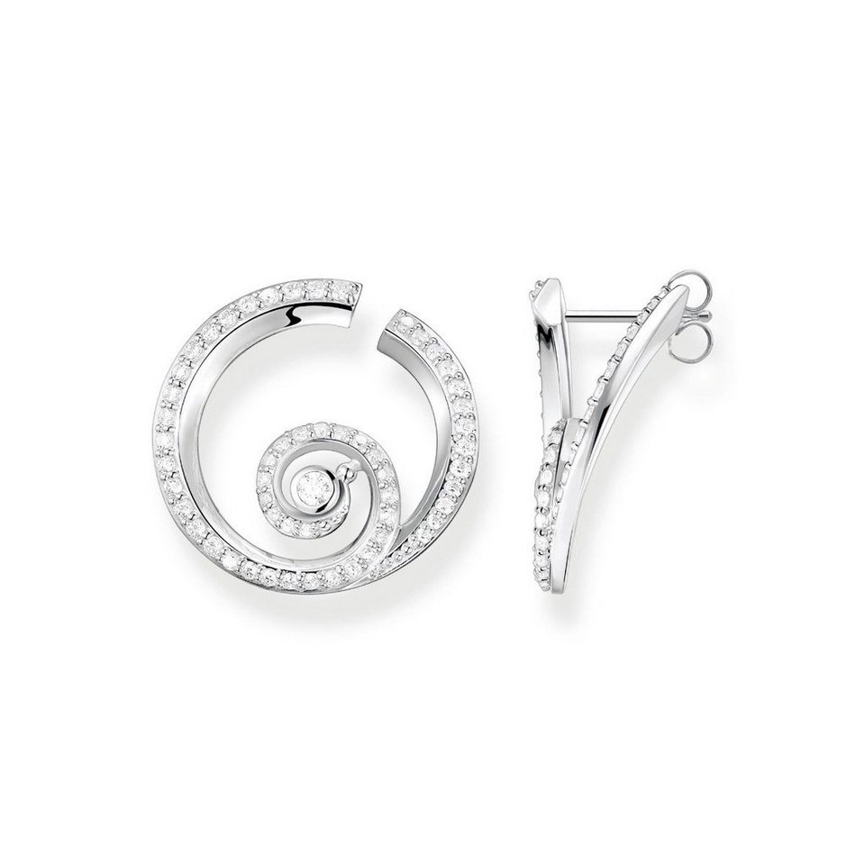 THOMAS SABO Paar Ohrstecker H2227-051-14 Ohrstecker Damen Welle mit Steinen  Sterlingsilber