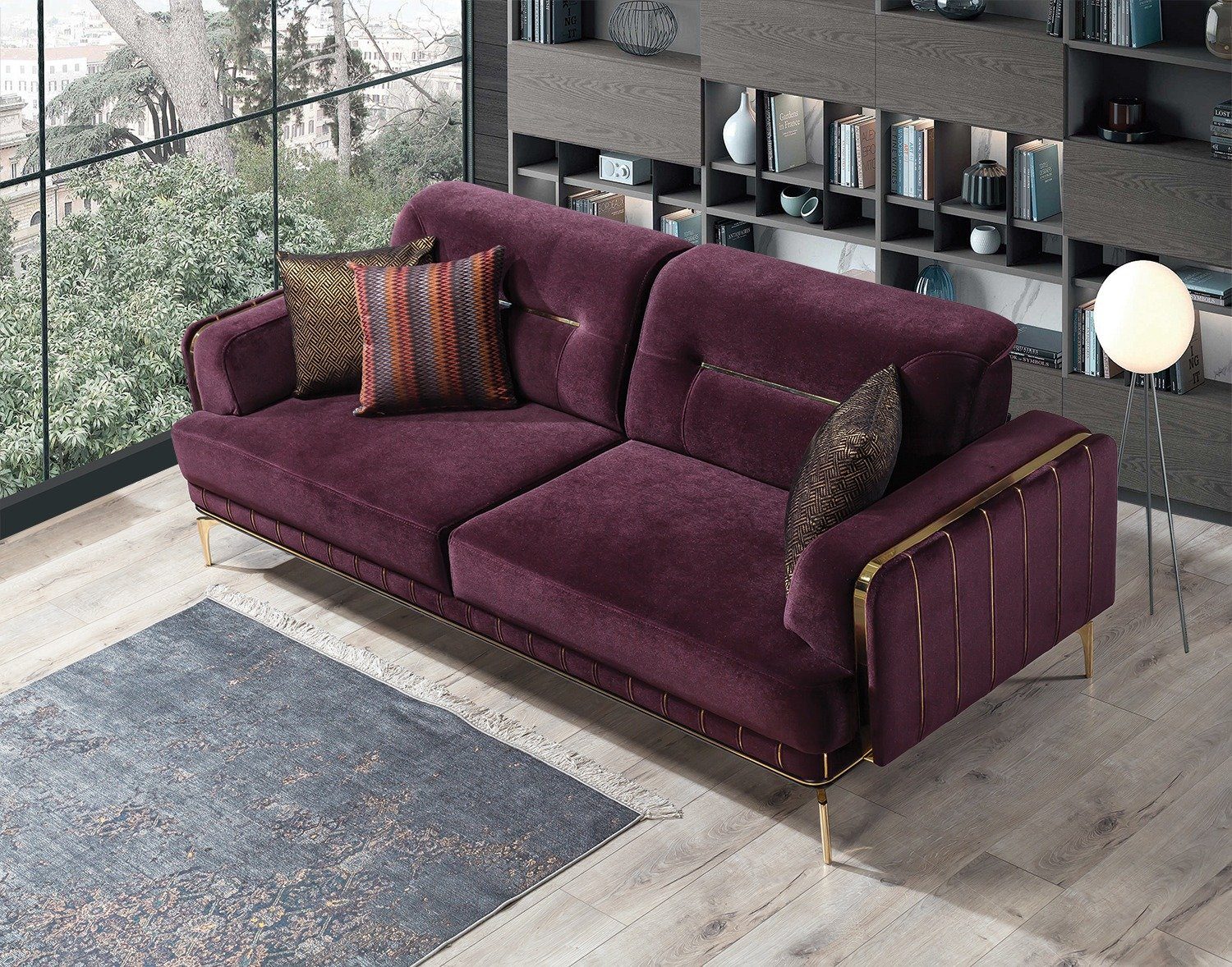 in Stk. Villa 1 Turkey Möbel Quality Made Sofa 2-Sitzer, Note, Violett