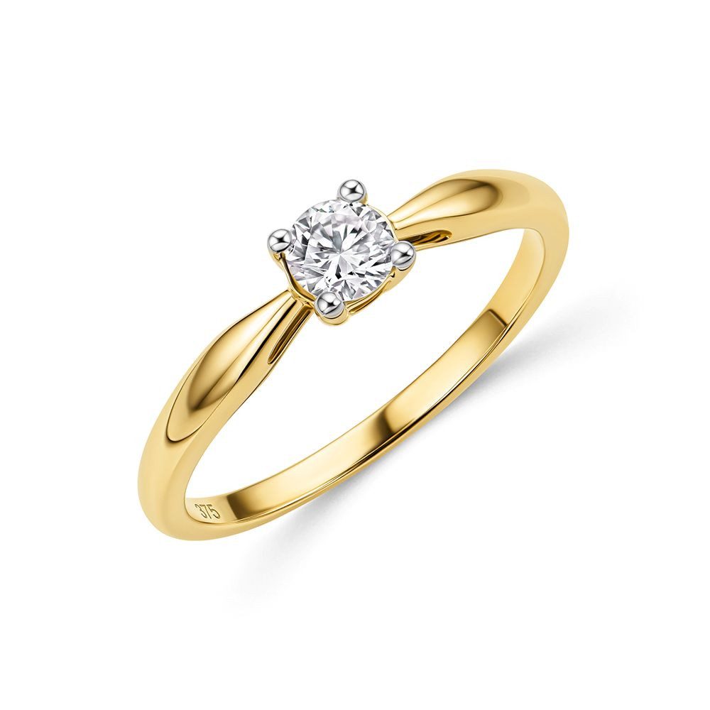 Miore Verlobungsring für Damen in 9K (375) Gelbgold mit Diamant 0,15 oder 0,25 ct