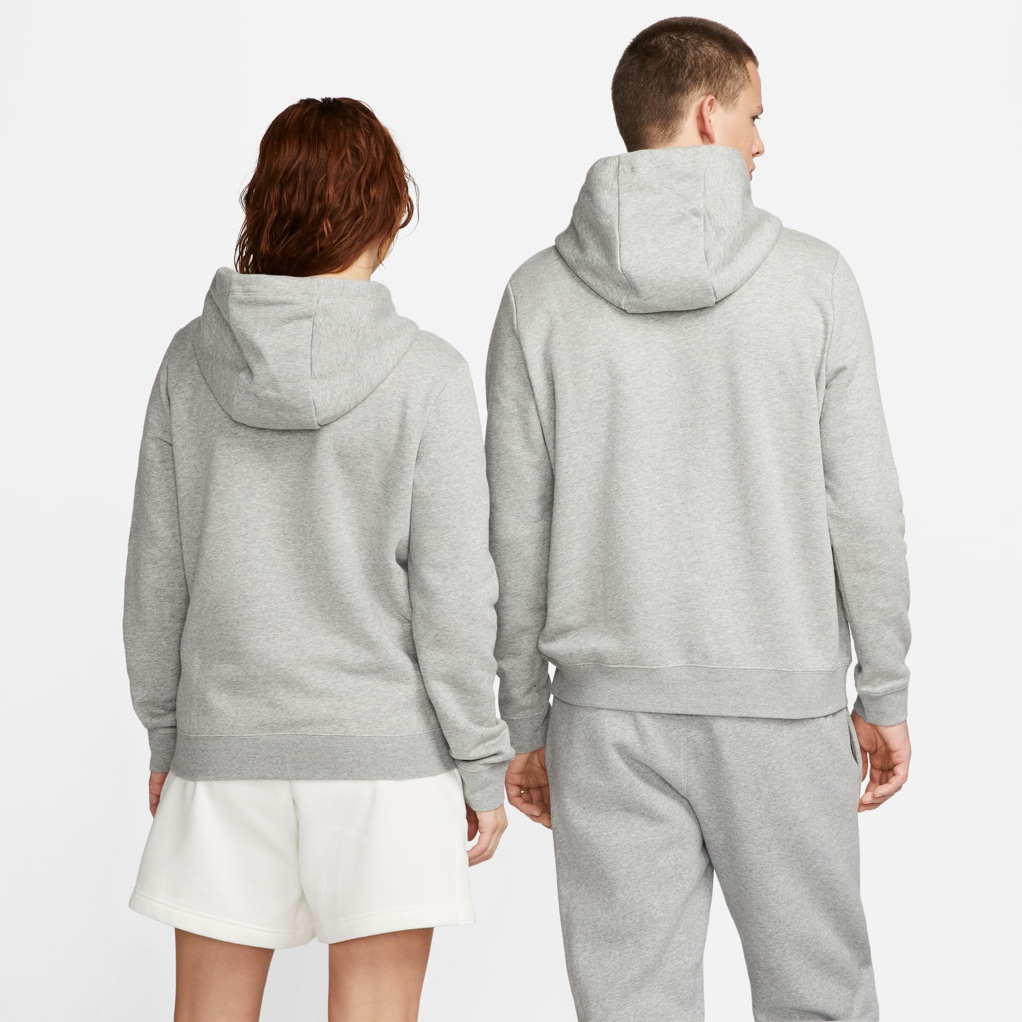 Sportswear GREY HEATHER/WHITE Women's Pullover Kapuzensweatshirt Hoodie DK Logo Club Nike Fleece