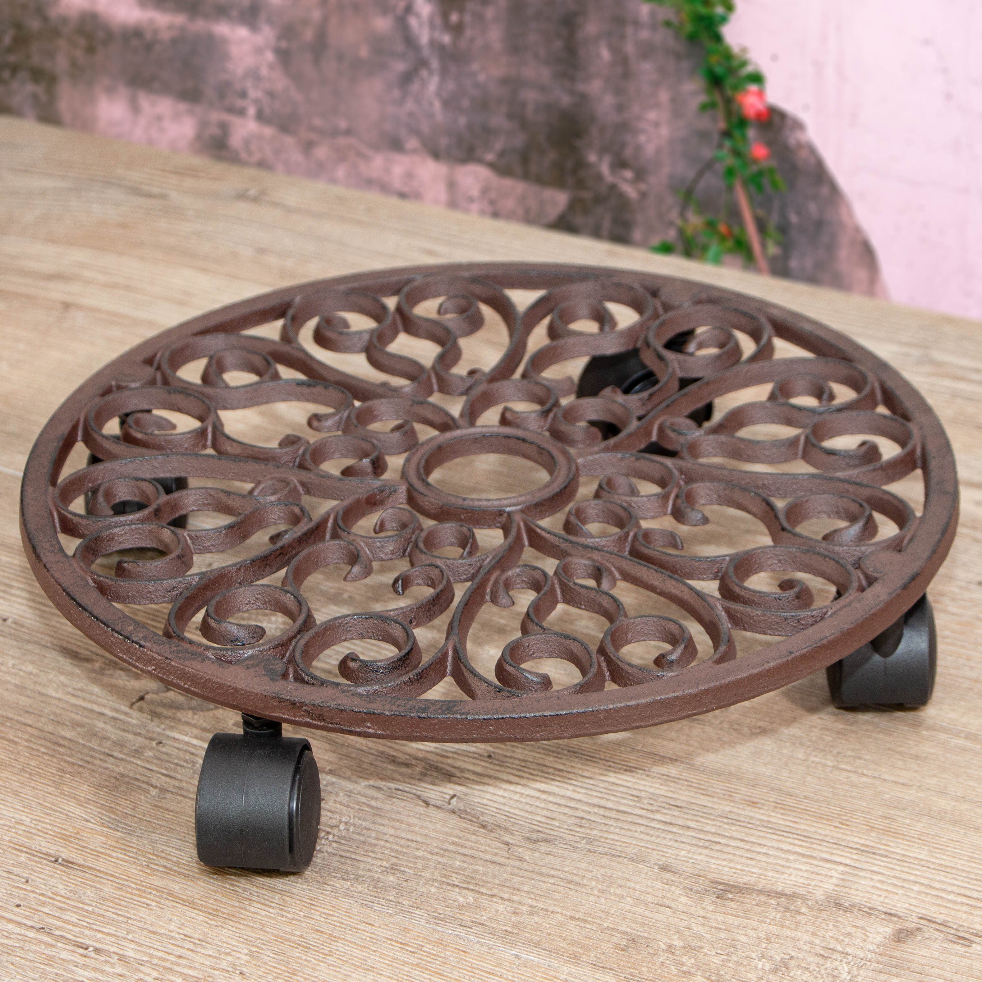 Antikas Gartenpflege-Set Rolluntersetzer für Blumen, sehr stabil, Pflanzentrolley für