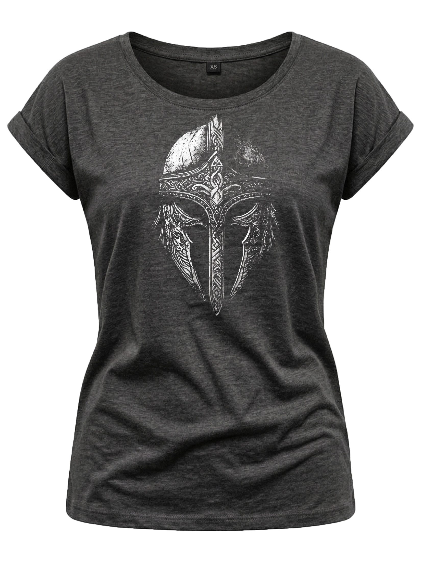 Print-Shirt Wikinger Helm Viking Kurzarm Top für Damen