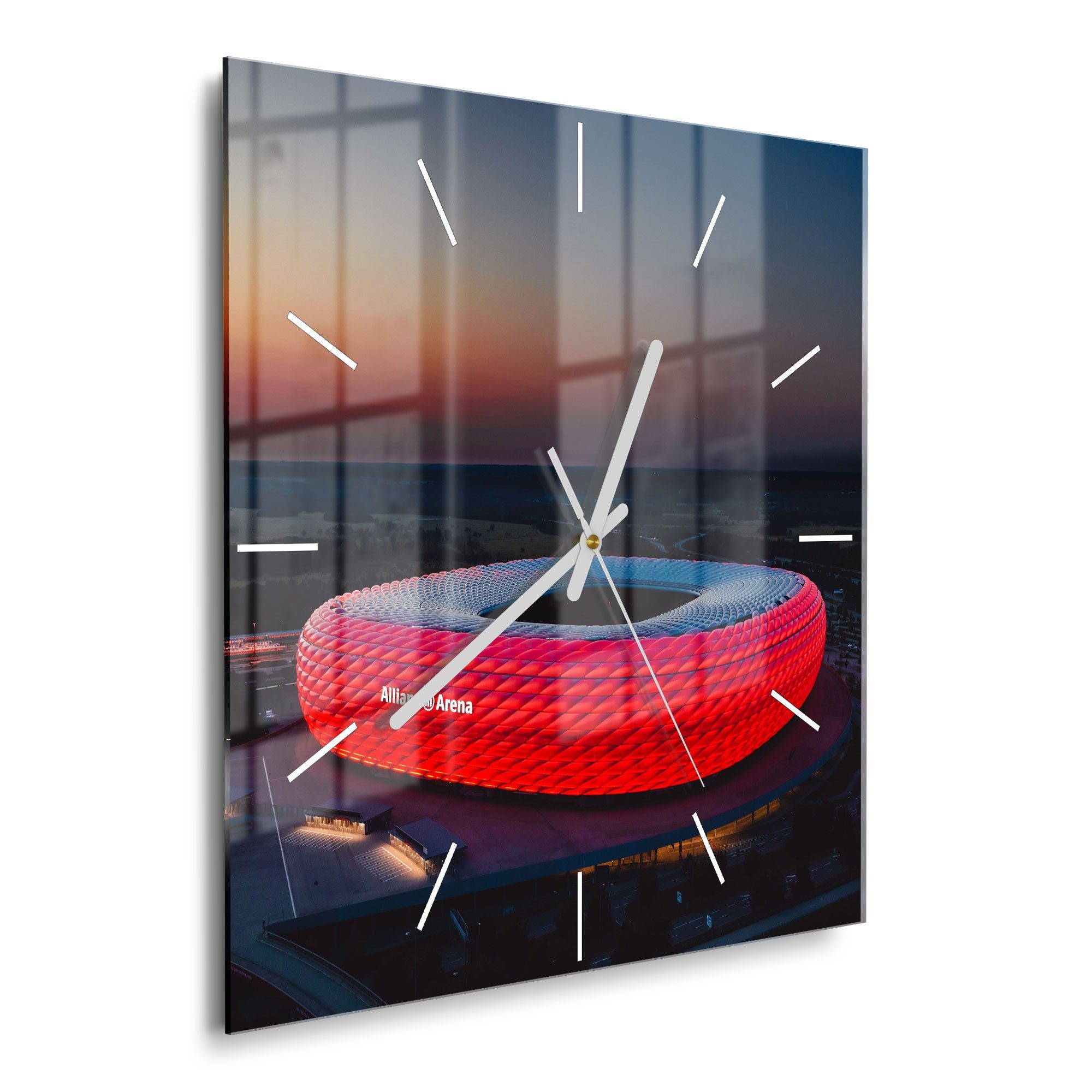 DEQORI Wanduhr 'Allianz Arena, München' (Glas Glasuhr modern Wand Uhr Desig günstig online kaufen