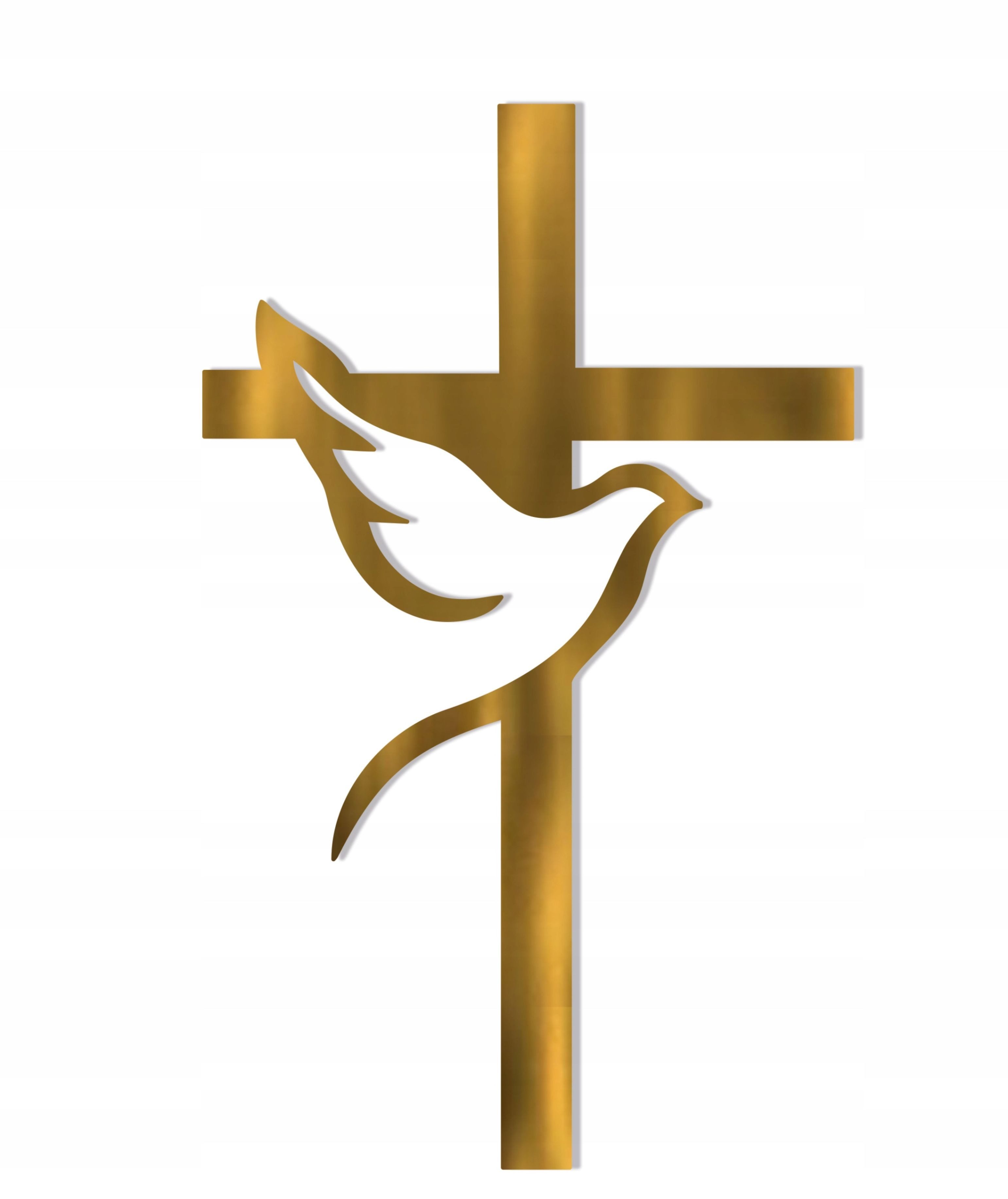 Festivalartikel, Topper Topper für Kuchen Kreuz mit Taube Golden Spiegel Plexiglas Torten, Plexiglas