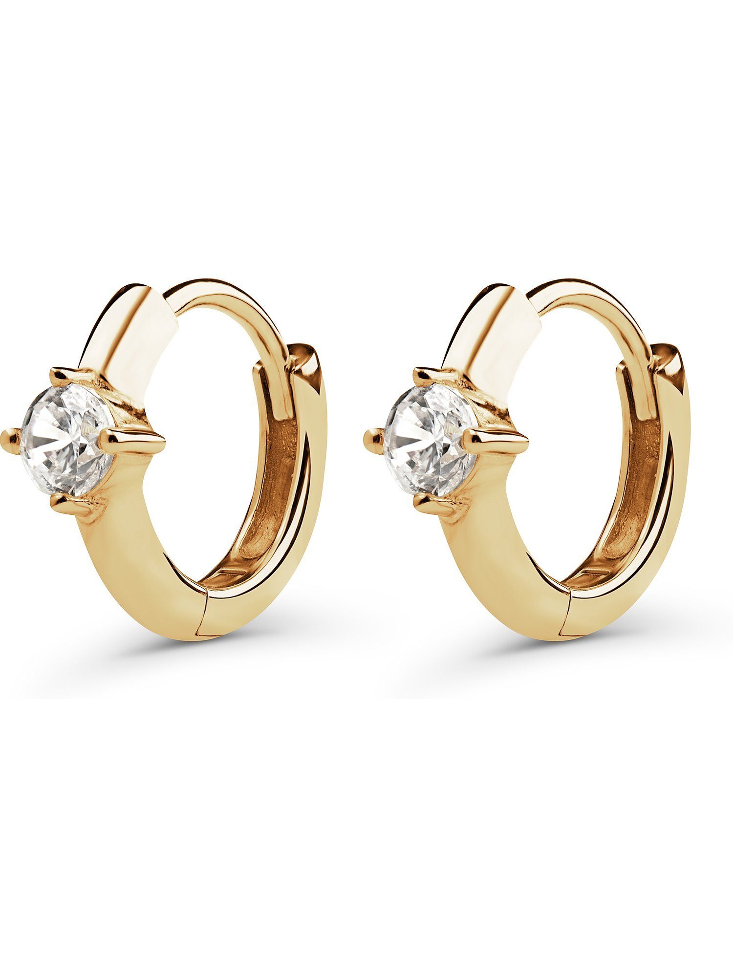 FAVS Paar Creolen FAVS Damen-Creolen 375er Gelbgold 2 Zirkonia (Paar) günstig online kaufen