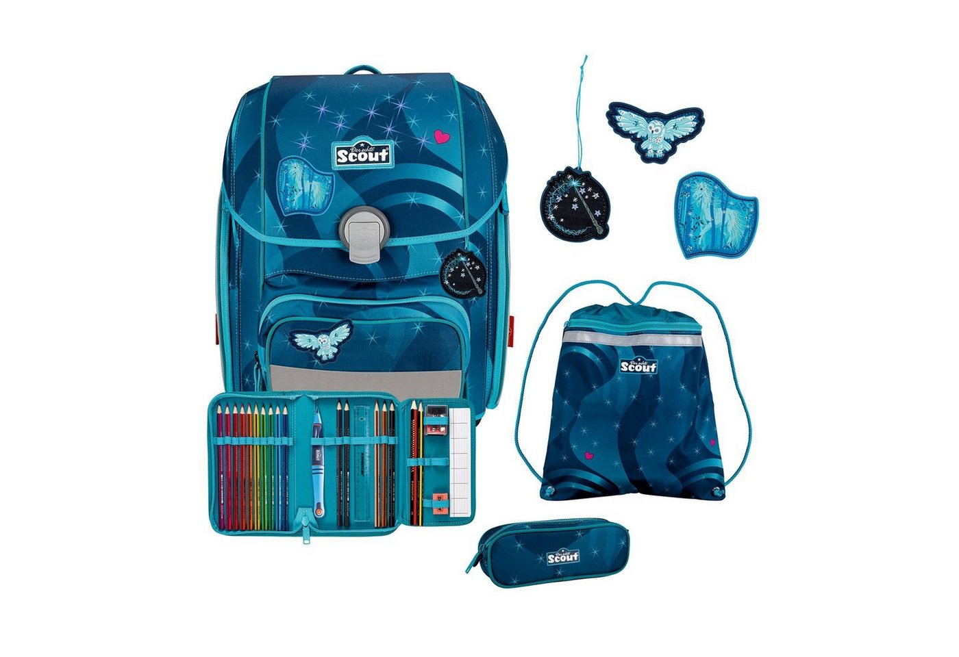 Scout Schulranzen Genius LED (4-tlg), Polyester