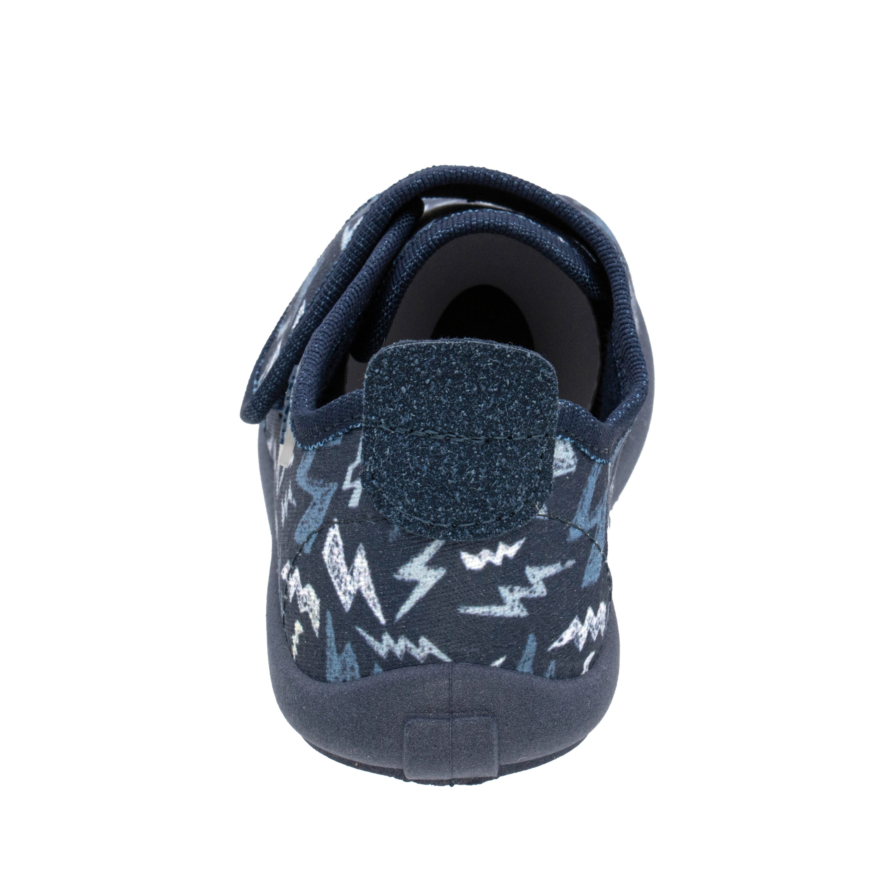 Fischer-Markenschuh Softer Hausschuh für Kinder, aus Baumwolle, mit Frotteefutter, Klettverschluss – Bild 5 von 5