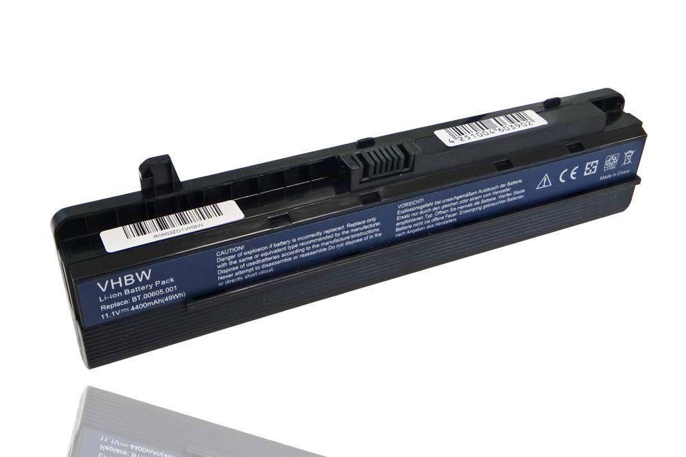 vhbw kompatibel mit Acer Ferrari 1005WLMI, 1005WTMi Laptop-Akku Li-Ion 4400 mAh (11,1 V)