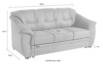 sit&more 3-Sitzer Safira, inklusive komfortablem Federkern, wahlweise mit Bettfunktion