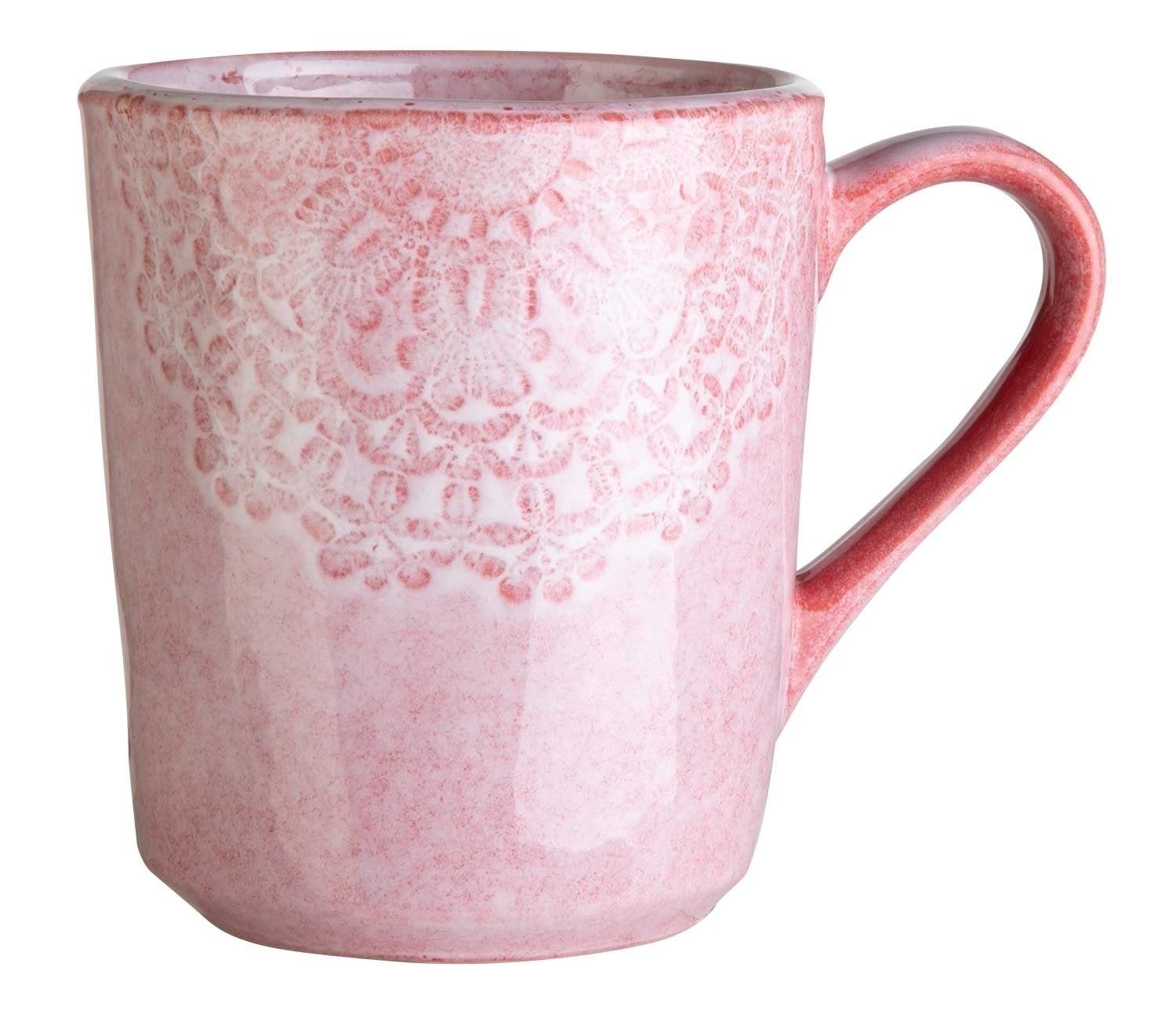 glasiert, 355 Füllmenge Rosa, Home4You ml, Steingut Tasse Kaffeetasse,