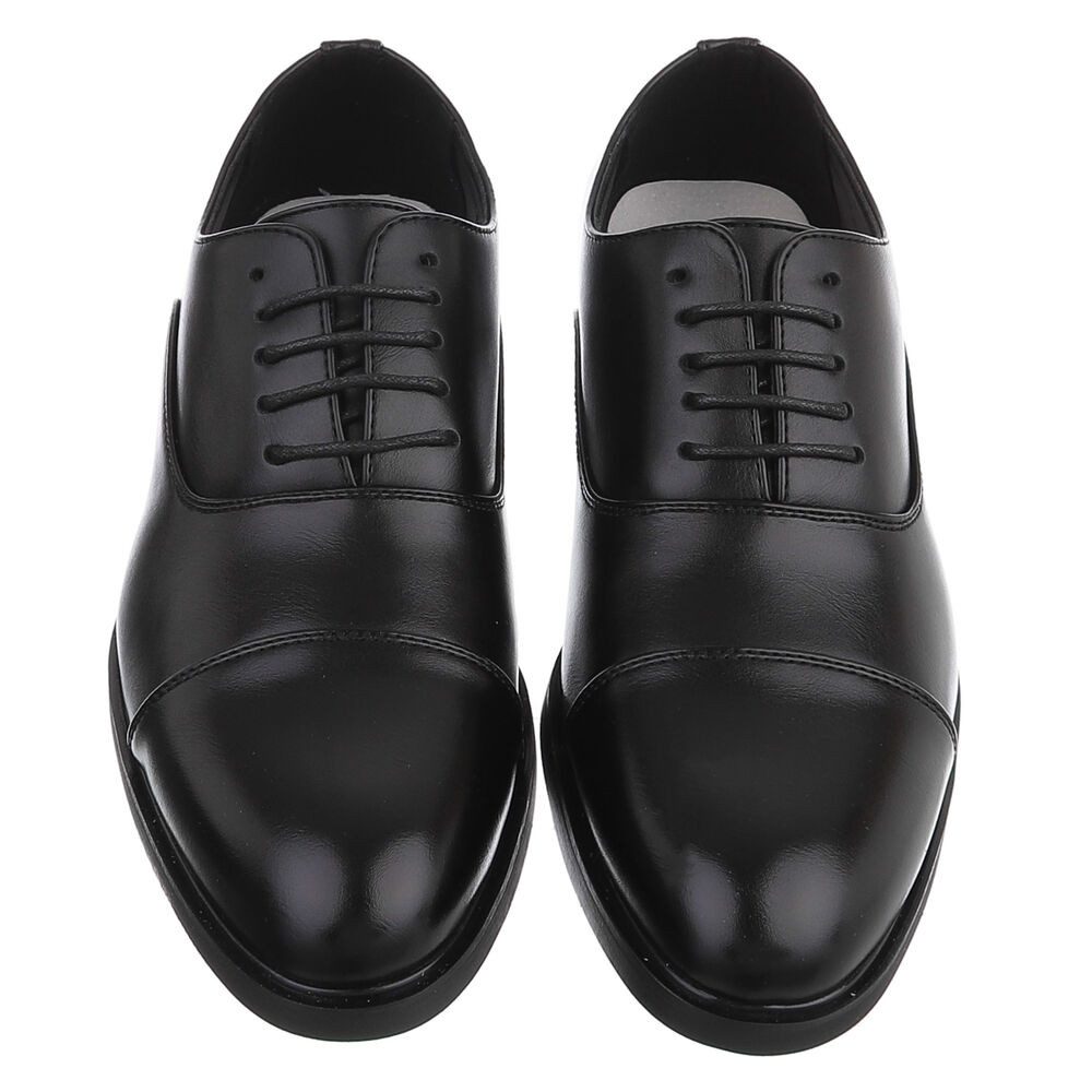 Coolwalk Herrenschnürschuh elegant mit Kappe und Schnürung Schnürschuh (91977251) Blockabsatz Business-Schuhe in Schwarz – Bild 4 von 5
