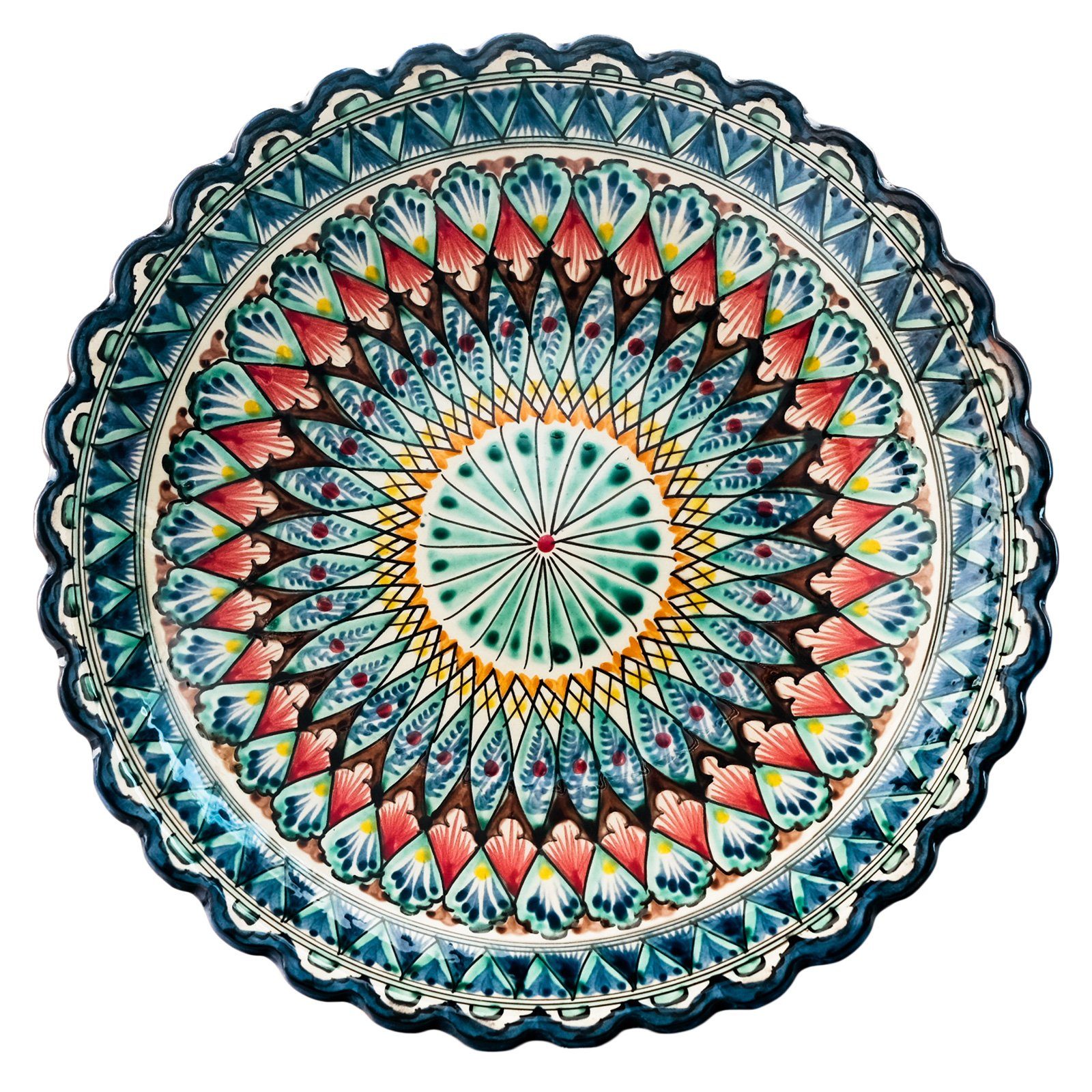 4BIG.fun Dekoteller Oriental Ljagan Lagan Ceramics Teller Handgemalt (Deko günstig online kaufen