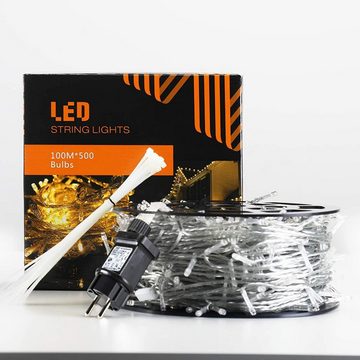 Elegear LED-Lichterkette 100M Lichterkette 500LEDs Warmweiß, Weihnachtsdeko