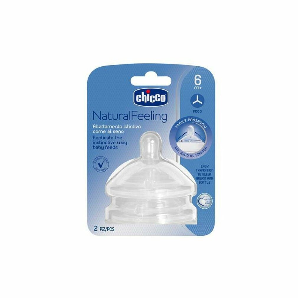 Artsana Trinksauger Chicco 2 Pcs Fütterung Schnuller Schritt nach oben 6m Nahrung fließen