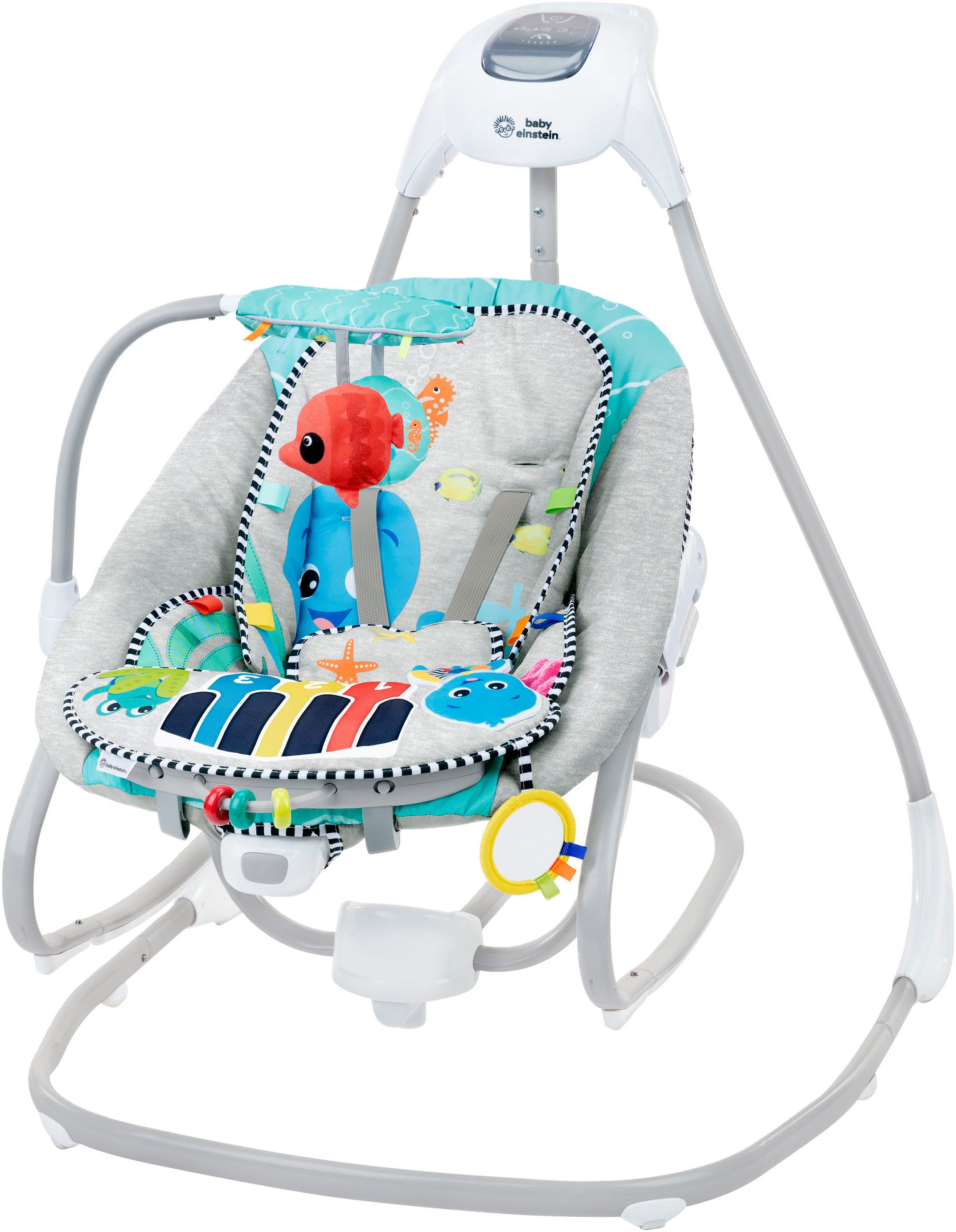 Baby Einstein Babywippe Kick to It 4-in-1 Musical Swing & Rocker, mit Sound-Effekt
