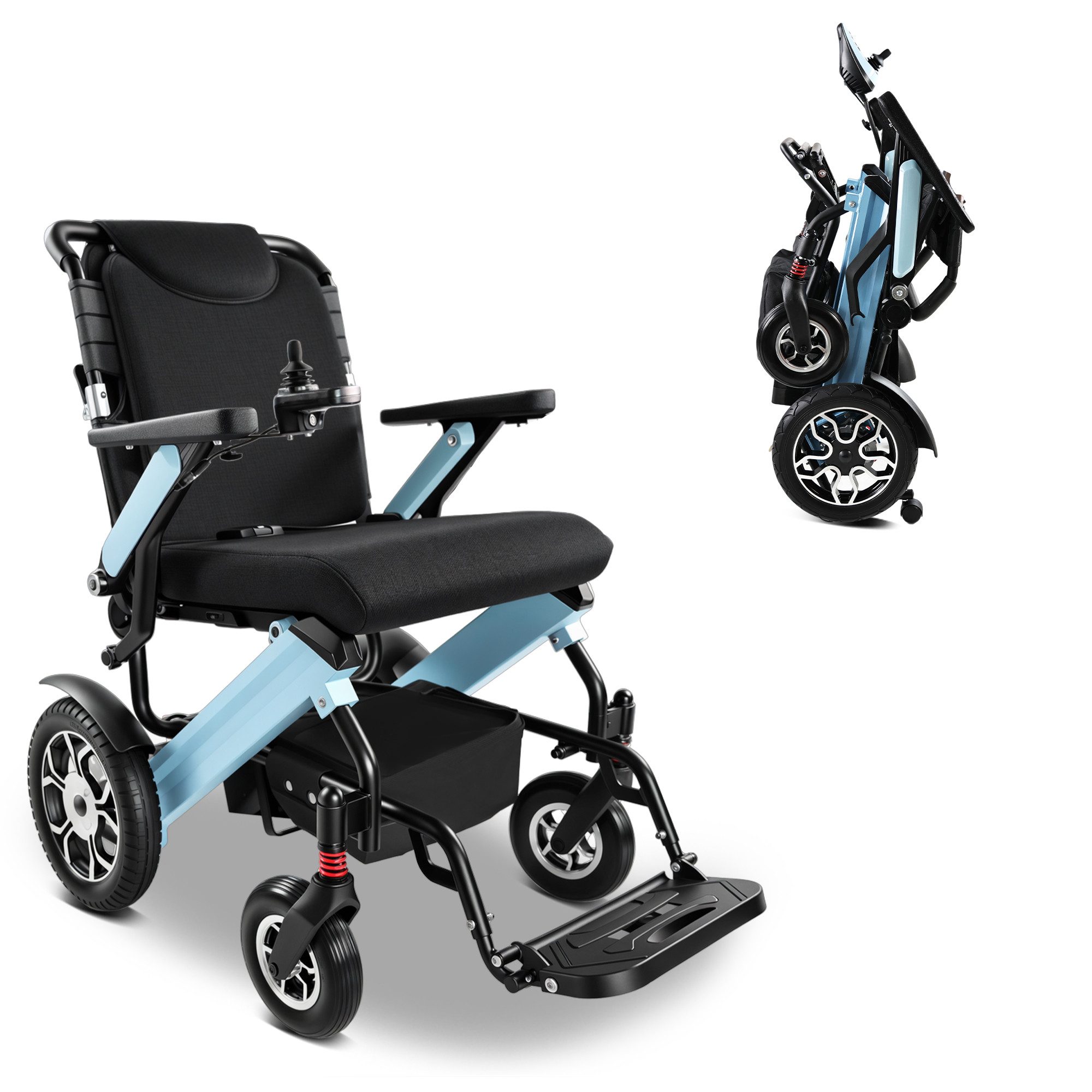 Vankel Elektrorollstuhl Elektrisch Faltbar Leicht bis 150KG, Faltbar, 25 km, seniorenmobil, 2x250W, 6,00 km/h E-Rollstuhl