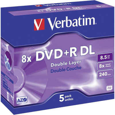 Verbatim DVD-Rohling DVD+R 8.5 GB Rohlinge 5 St Jewelcase