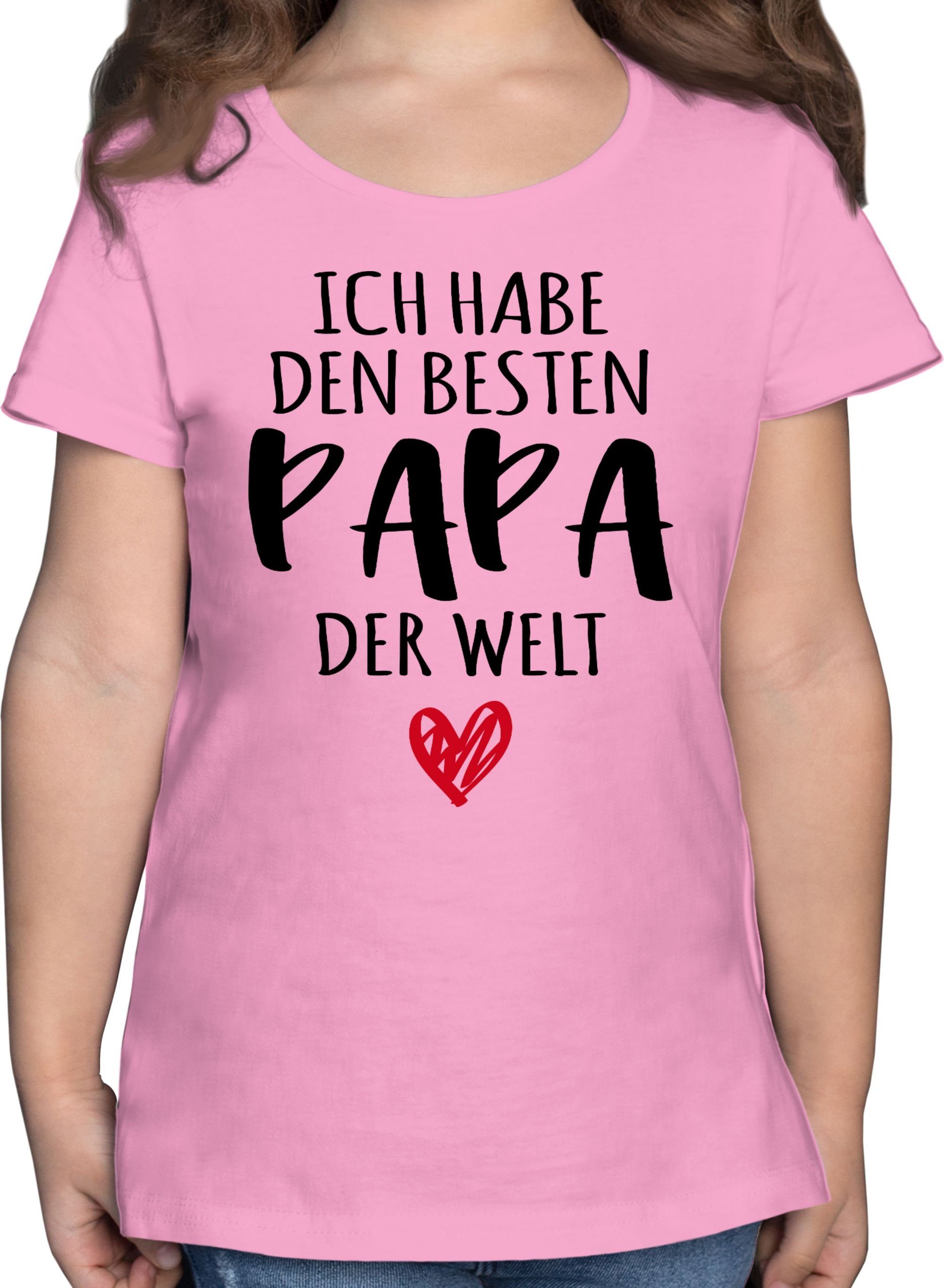 Shirtracer T-Shirt Ich habe den besten Papa der Welt - Bester Papa ist der Beste Papa Geschenk Tochter & Sohn Kinder 1 Rosa