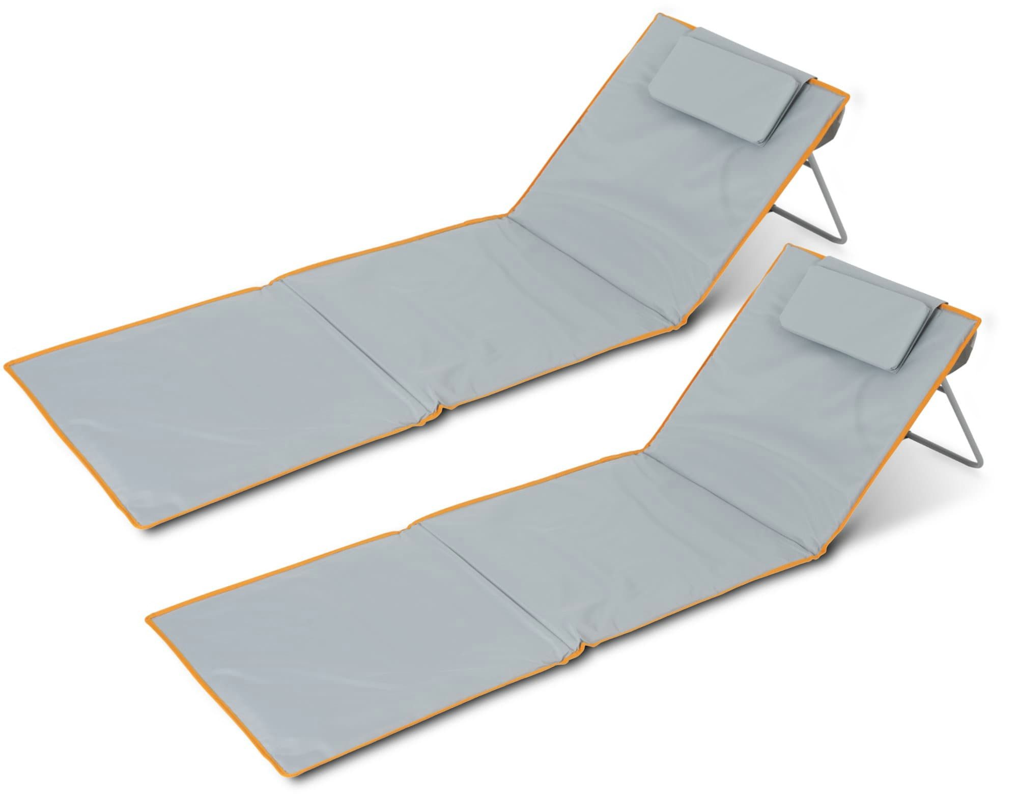 Gartenliege 2x Set BM-160 GY Beachmatte "Layla"