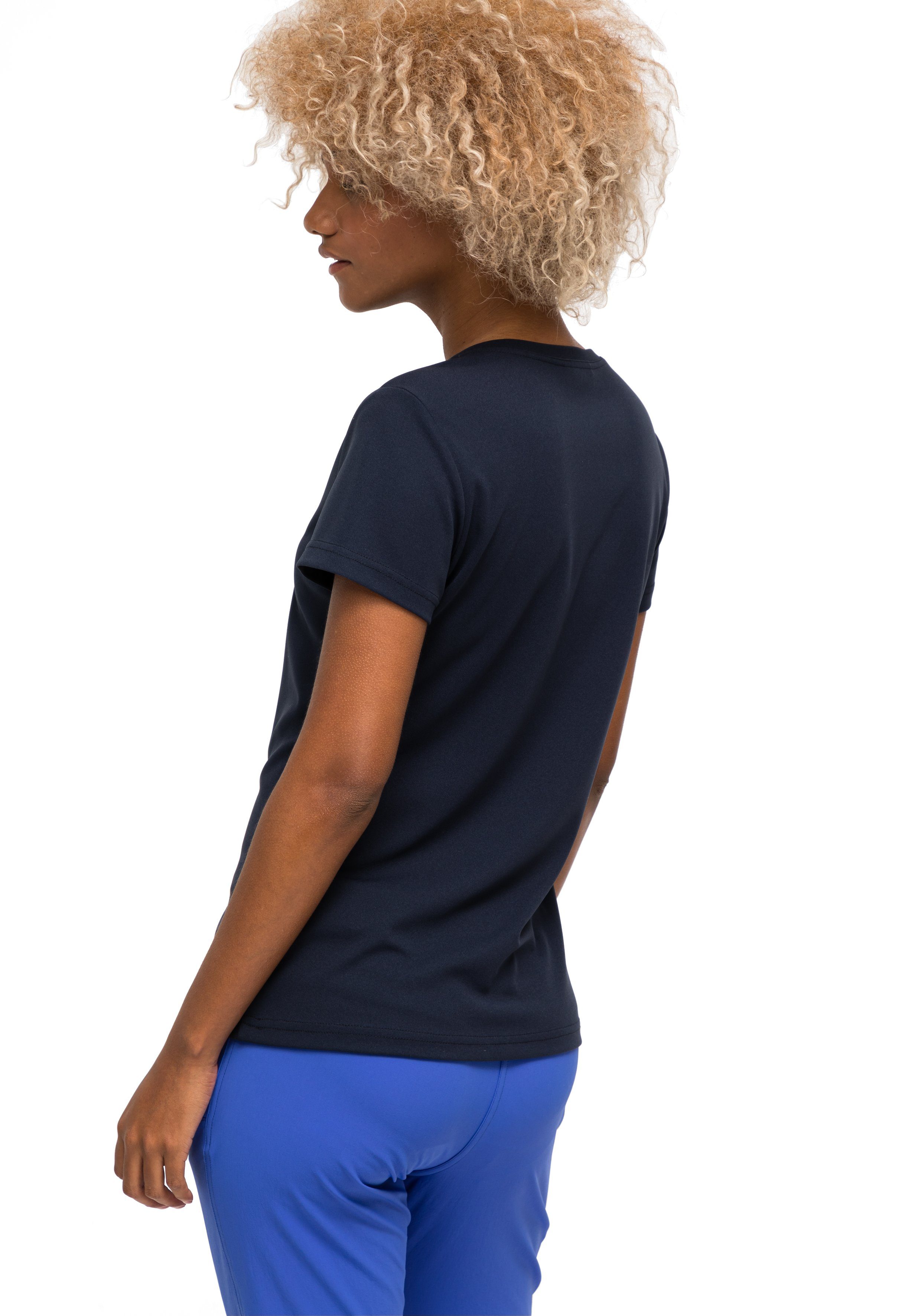 Sports und Trudy Wandern Funktionsshirt dunkelblau Maier T-Shirt, Freizeit Kurzarmshirt Damen für