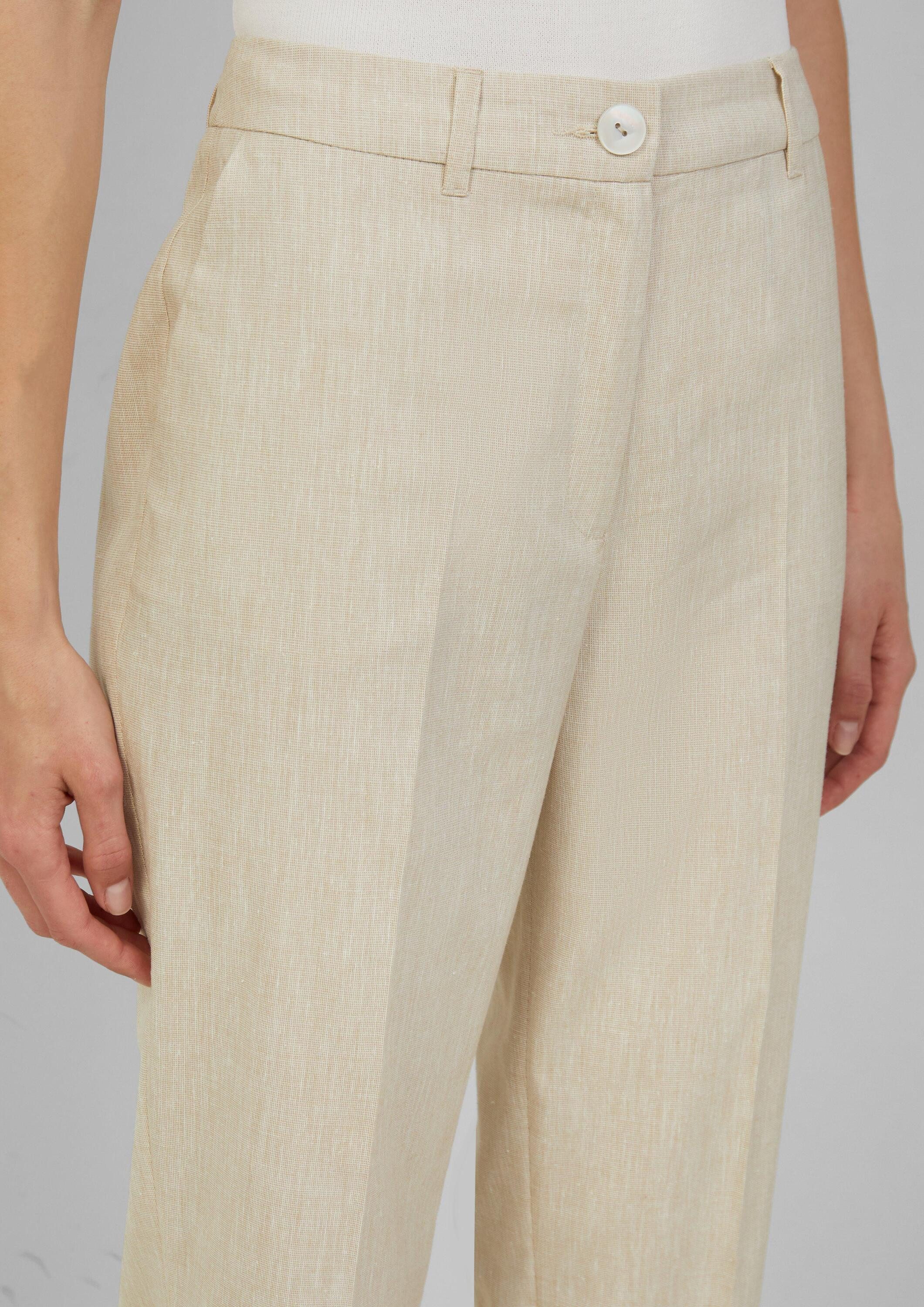 s.Oliver Chinos Hose Melierte Straight-Leg-Hose aus Baumwollmix