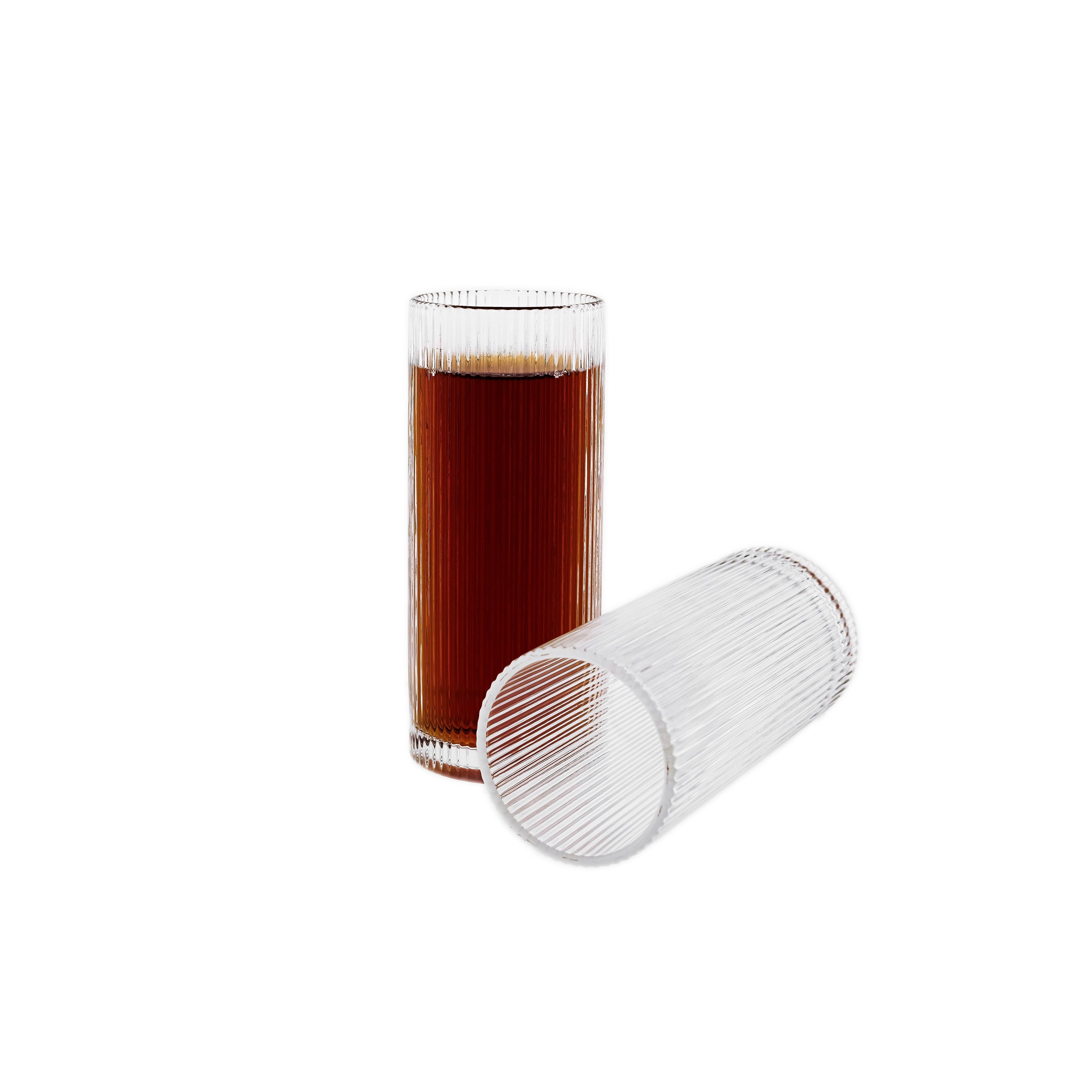 Almina Gläser-Set Terra Grande Longdrinkgläser 320 ml - 6-teiliges Set in Relief-Design, 6-tlg., Glas