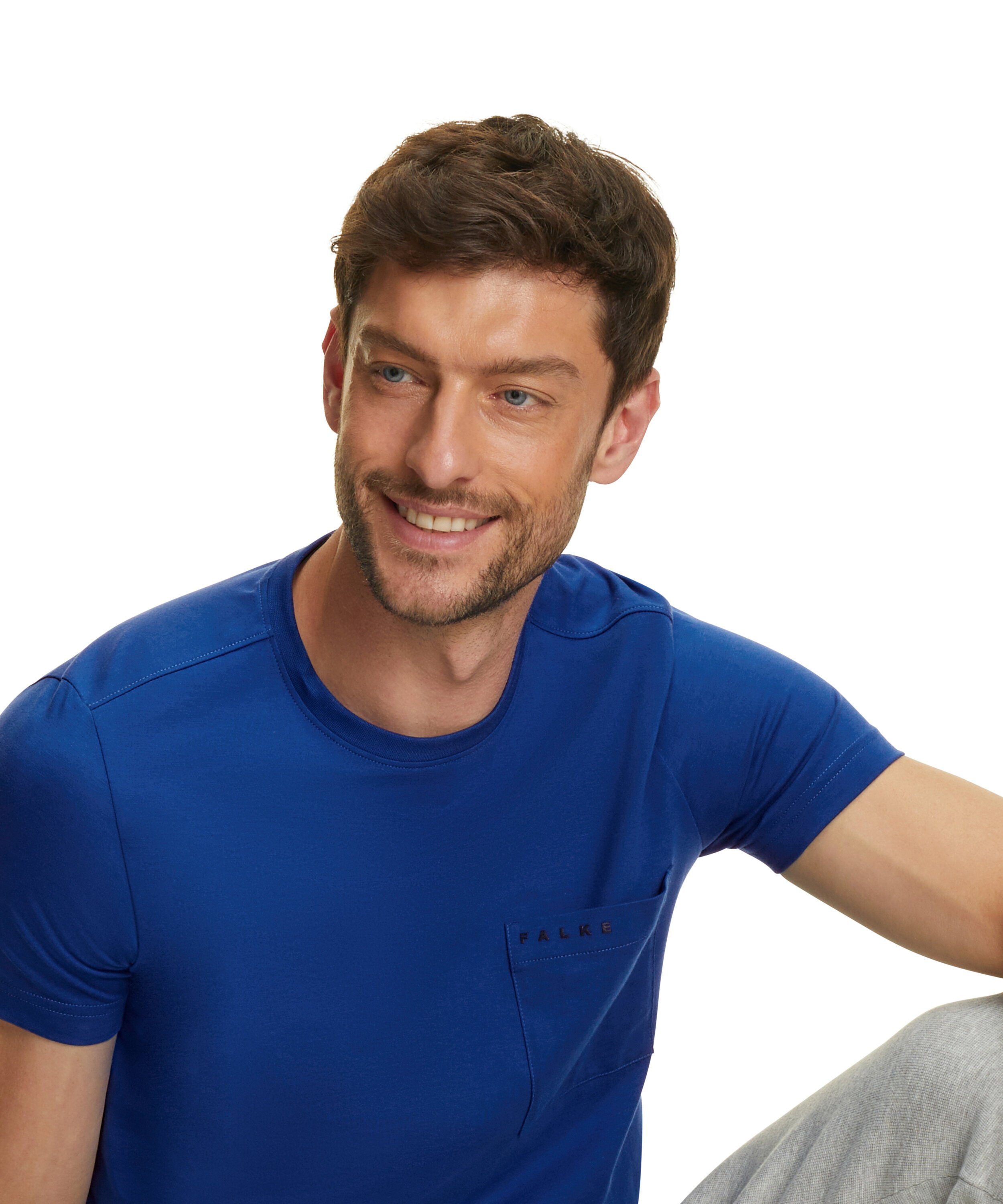 FALKE T-Shirt (1-tlg) blue aus Pima-Baumwolle hochwertiger petrol (6493)