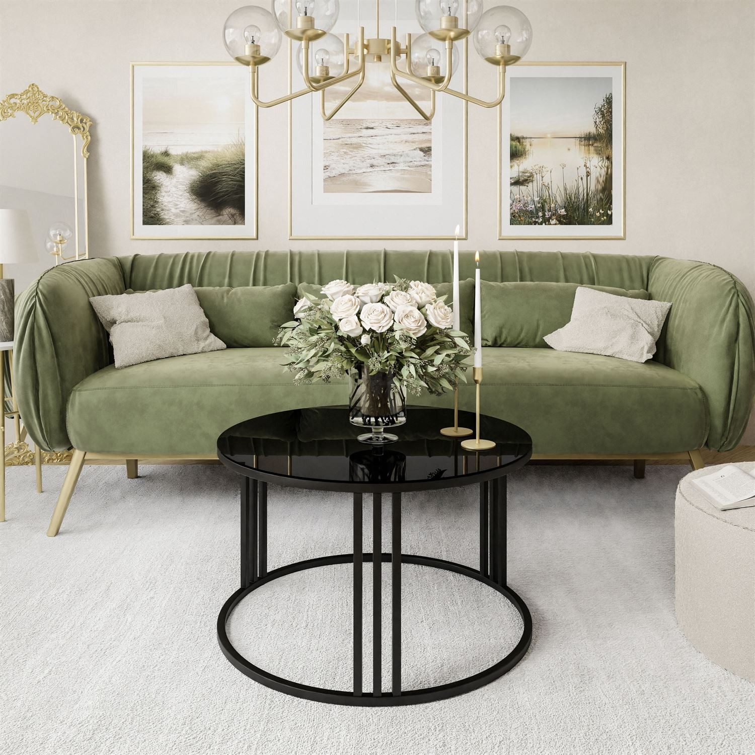 Lookway Couchtisch LORI GLASS, Runder Couchtisch günstig online kaufen