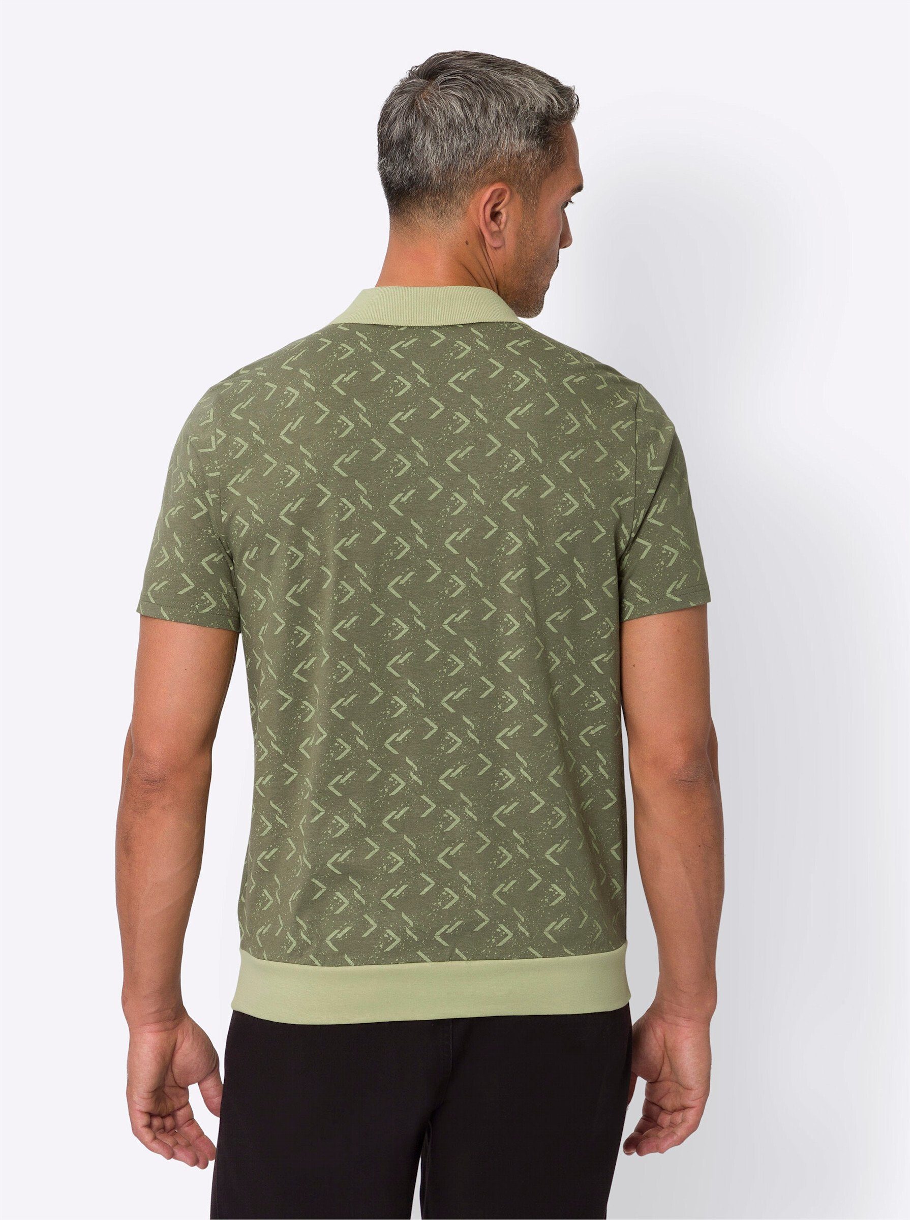 Sieh an! T-Shirt khaki-lindgrün-bedruckt