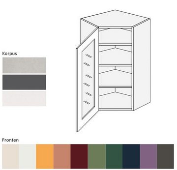 Feldmann-Wohnen Klapphängeschrank Tivoli (Tivoli, 1-St) 60cm Front- und Korpusfarbe wählbar 1-türig mit Glaseinsatz (glasklar)