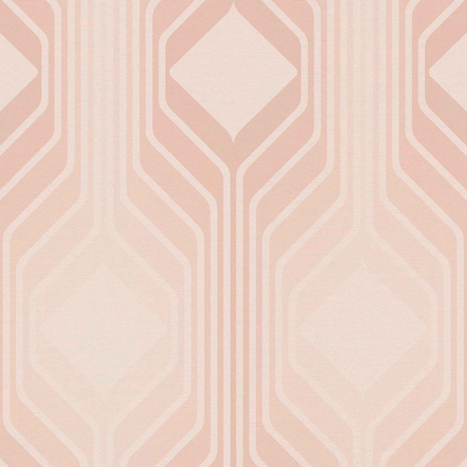 Profhome Vliestapete 395325-GU Retro Tapete geometrisch matt beige creme-weiß, geprägt, (1 Rolle, 4,51 qm), heißgeprägte Vliestapete, beige