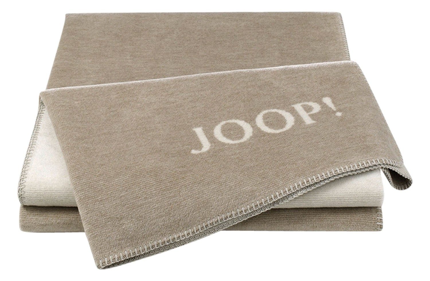 Wohndecke J! MELANGE DOUBLEFACE, 150 x 200 cm, Sandfarben, Cremeweiß, wendbar, waschbar