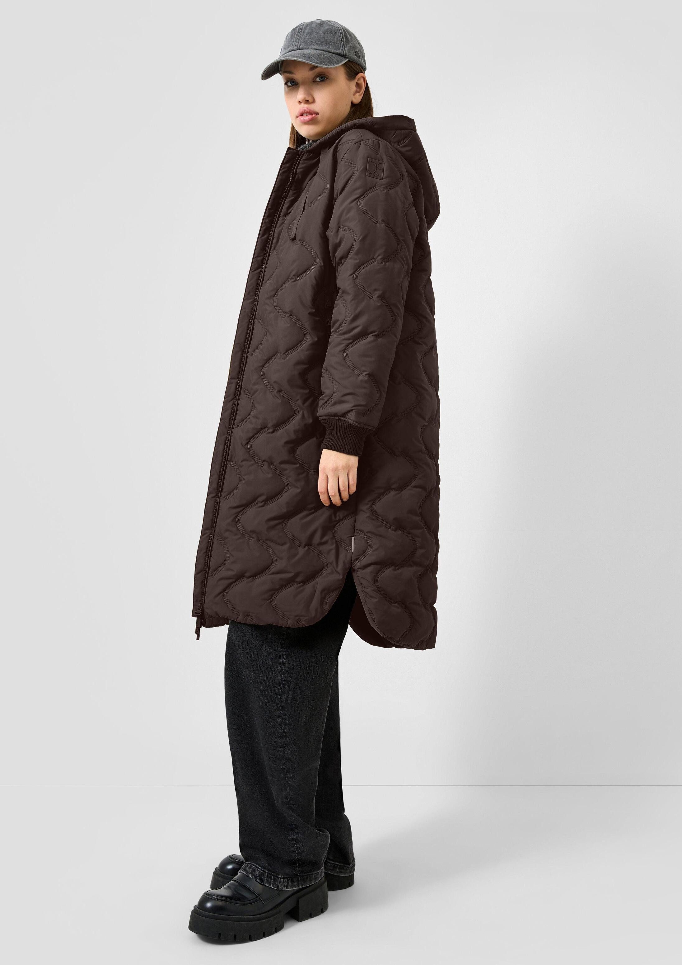 QS Wintermantel Outdoor-Mantel Wattierter Mantel mit geprägtem Muster – Bild 5 von 5