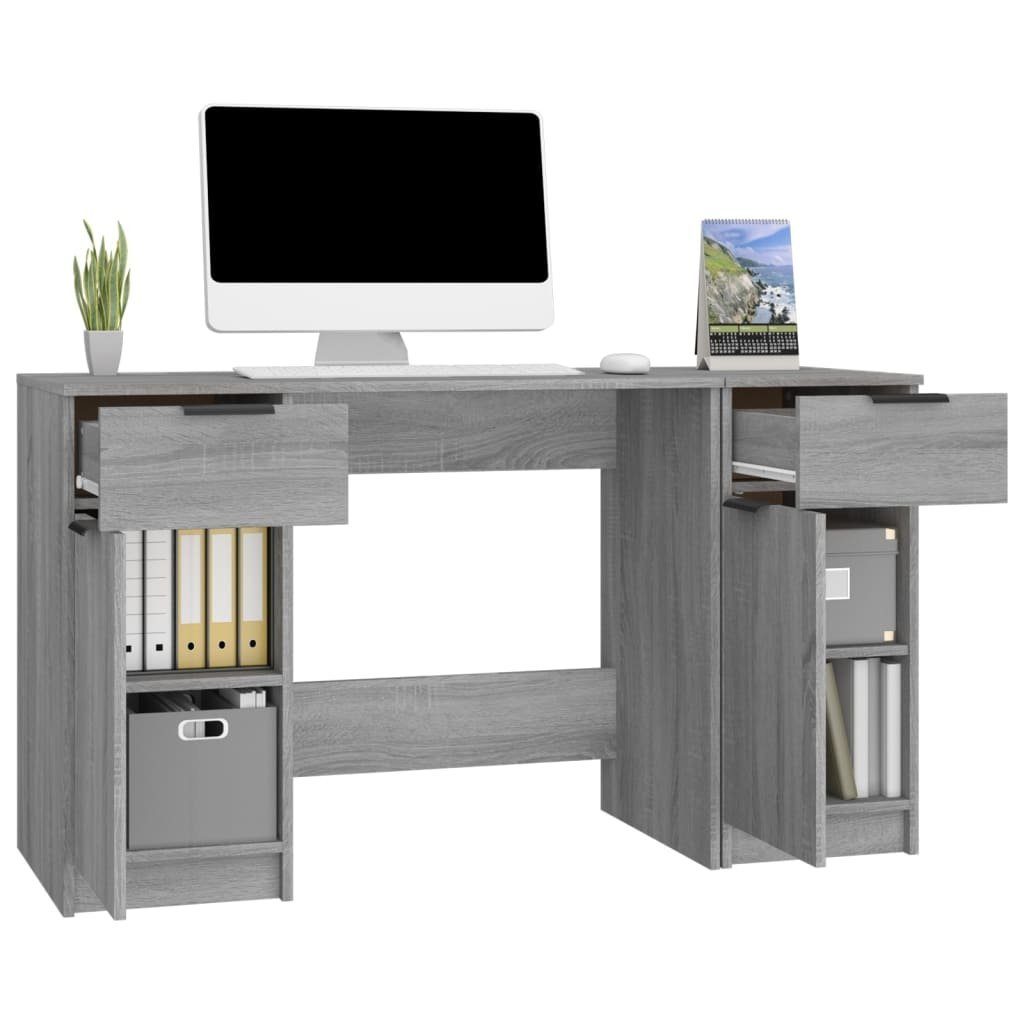 Sonoma Beistellschrank Holzwerkstoff Schreibtisch mit Grau furnicato