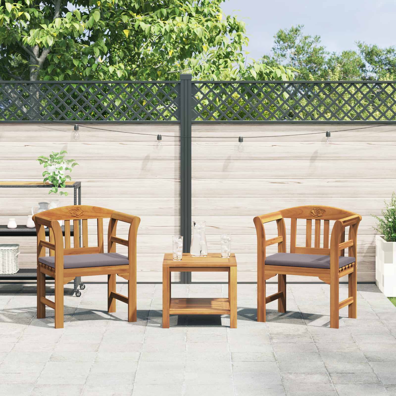 vidaXL Gartenbank Rosenbank Natur 68,5 x 46 x 82,5 cm Massivholz