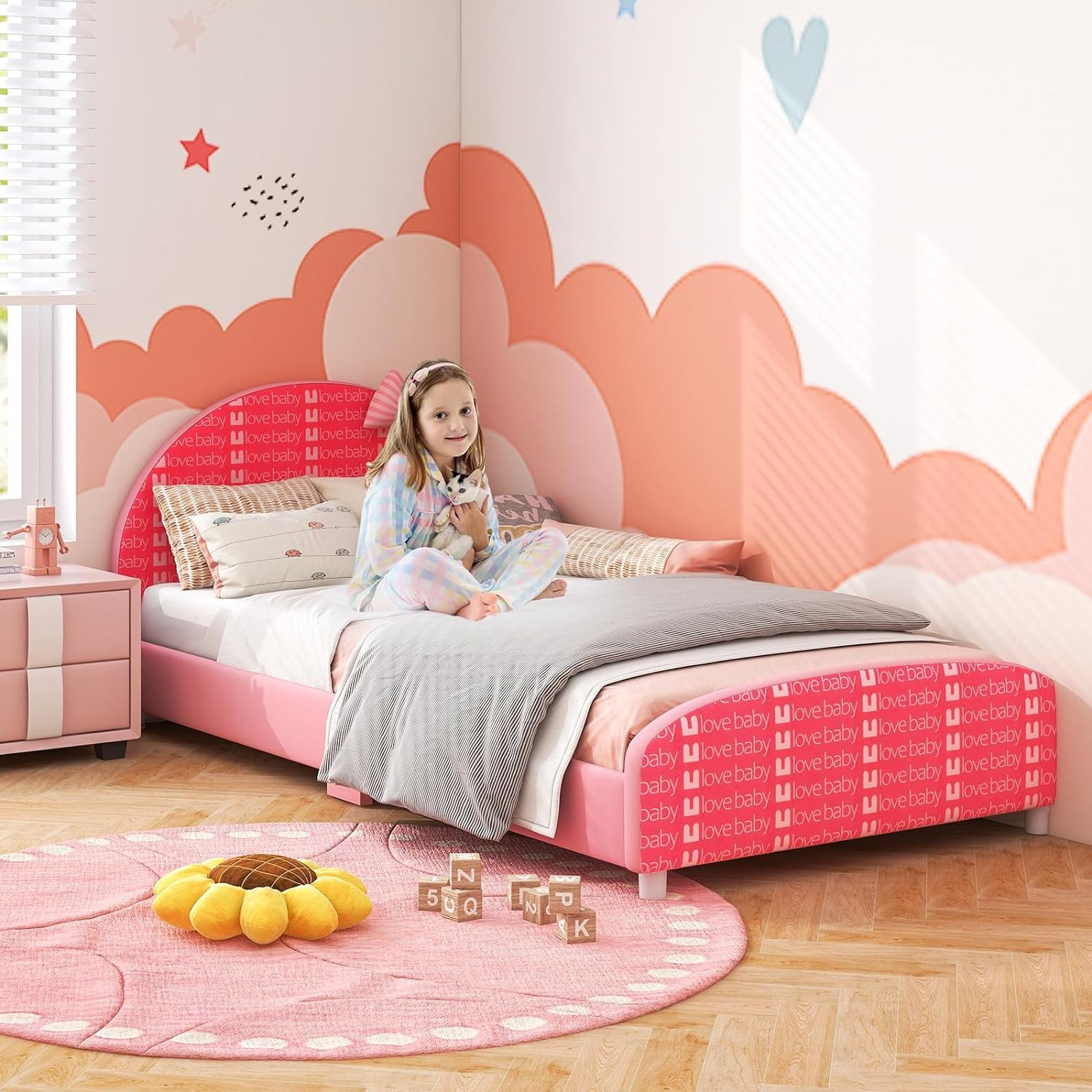 KOMFOTTEU Kinderbett Einzelkinderbett, 140x70cm, für Kinder günstig online kaufen