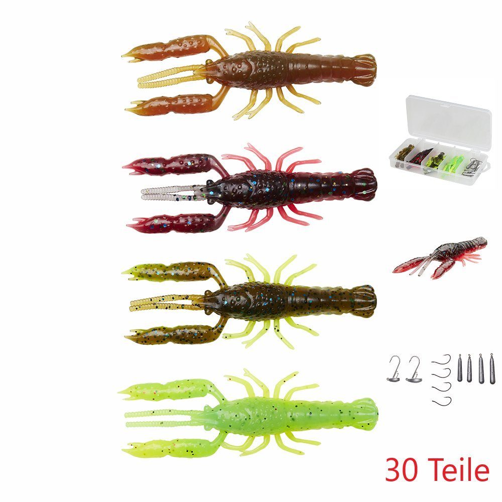 Savage Gear Kunstköder 3D Crayfish Kit 6,7cm 30teilig Gummikrebse Gummiköder Krebs Barsch, (Spar-Set), perfekte Krebs-Köderset für Barsche