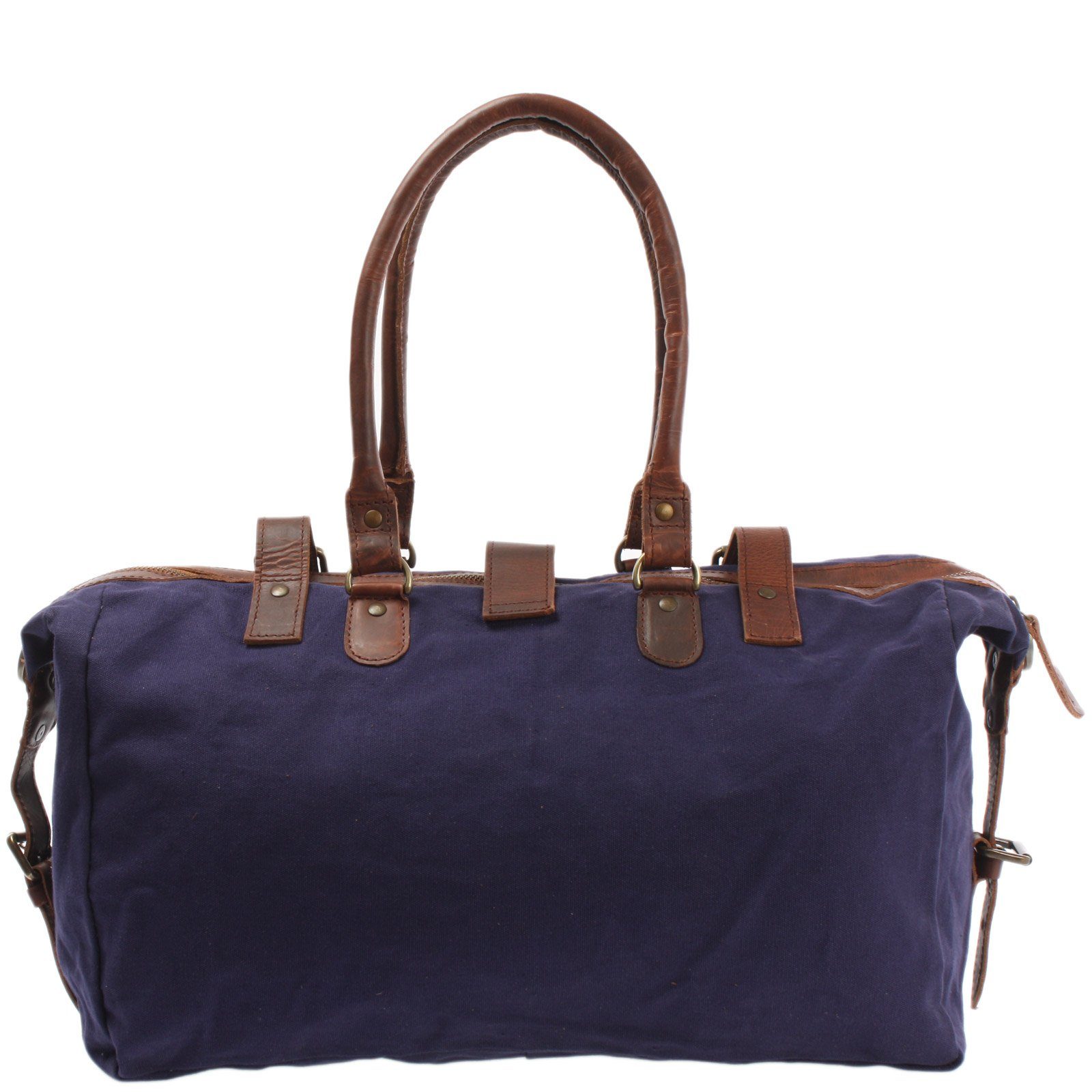 LECONI Weekender klein Handgepäck Damen Herren Leder Canvas LE2008, Canvas & Leder – Innenfach mit Zipper – 45×30×20 cm