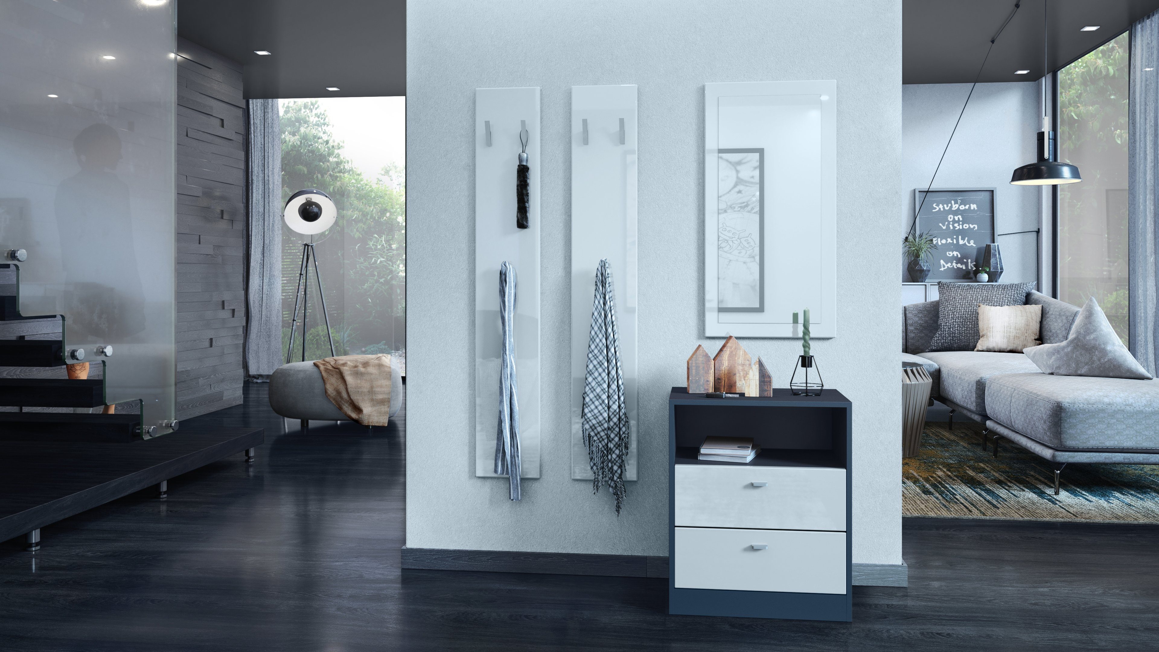 Vladon Garderobenpaneel Wandpaneel 140 (Garderobenpaneel, bestehend aus 2 P günstig online kaufen