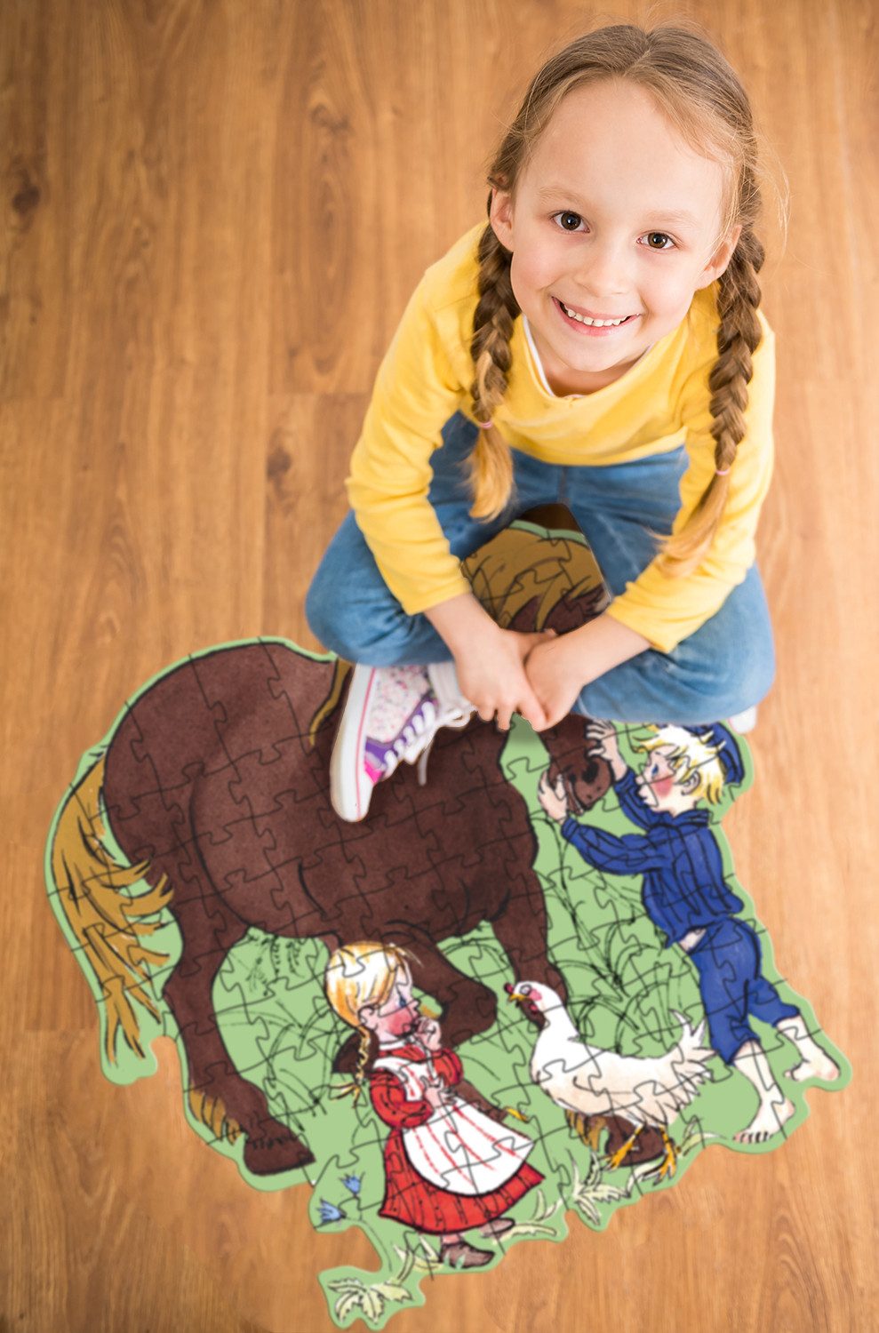 Barbo Toys Puzzle mil aus Lönneberga Riesenpuzzle – Astrid Lindgren Puzzle ab 3 Jahren, 86 Puzzleteile, hochwertig Verarbeitet