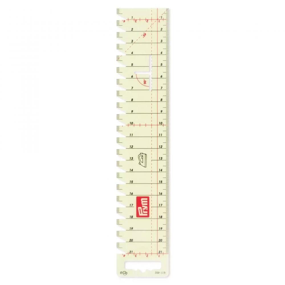 Prym Lineal - Bügelhandmaß (transparent, 4,5 x 21 cm Skala)