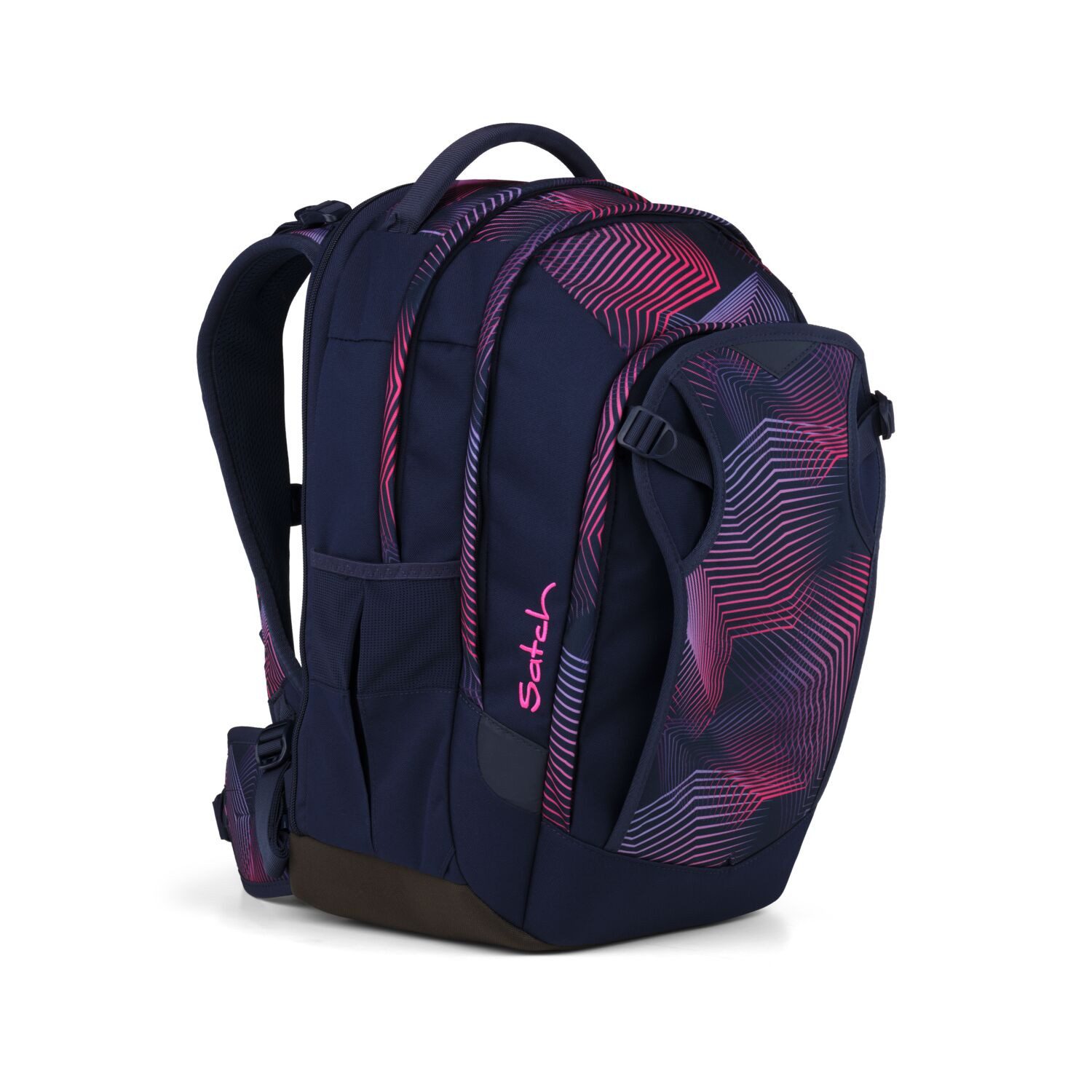Satch Schulranzen Schulrucksack-Set MATCH PLUS Seismic Pink 3-teilig (3-teilig), Schulranzen, ergonomisch, 30 + 5 Liter, 4 Fächer