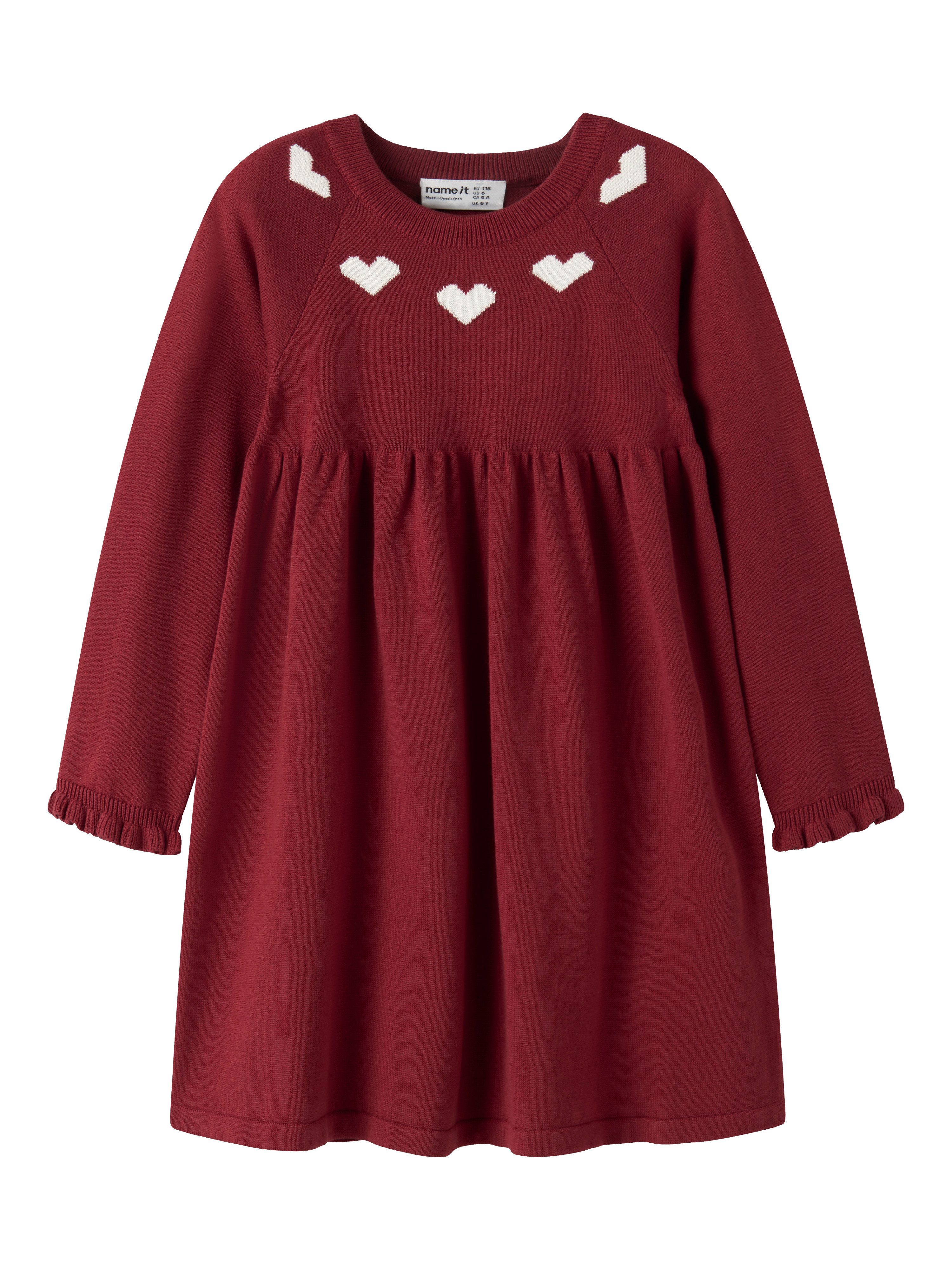 Name It Strickkleid NMFRISSE LS KNIT DRESS Weihnachten, Baumwolle, normal geschnitten