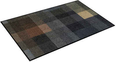 Teppich Quadratini, wash+dry by Kleen-Tex, rechteckig, Höhe: 7 mm, In- und Outdoor geeignet, waschbar, Wohnzimmer