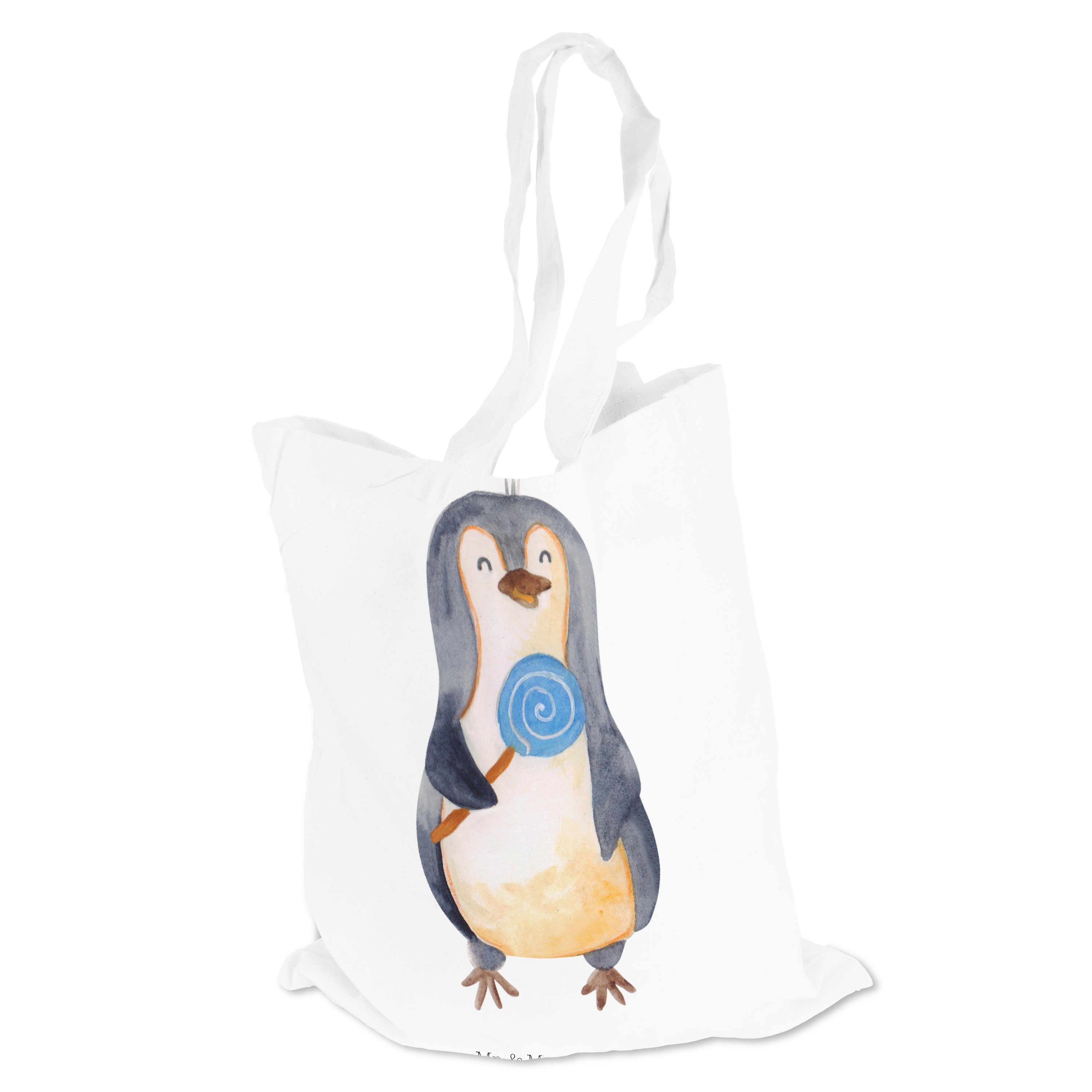 Mr. & Mrs. Panda Tragetasche - (1-tlg) Pinguin Süßigk Weiß - Rebell, Geschenk, Kind, Einkaufstasche, Lolli